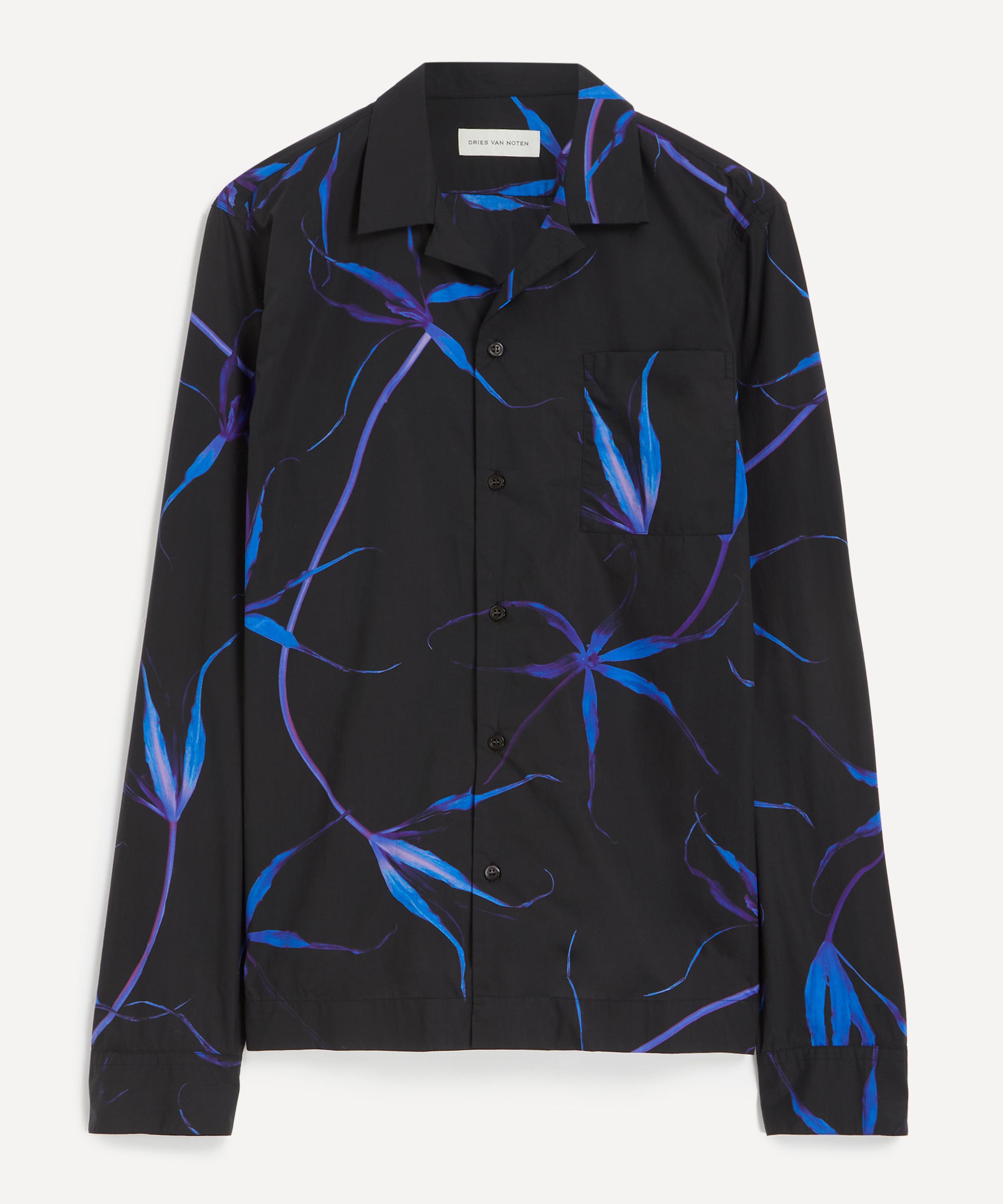Dries Van Noten - Black Floral Cotton Shirt image number 0
