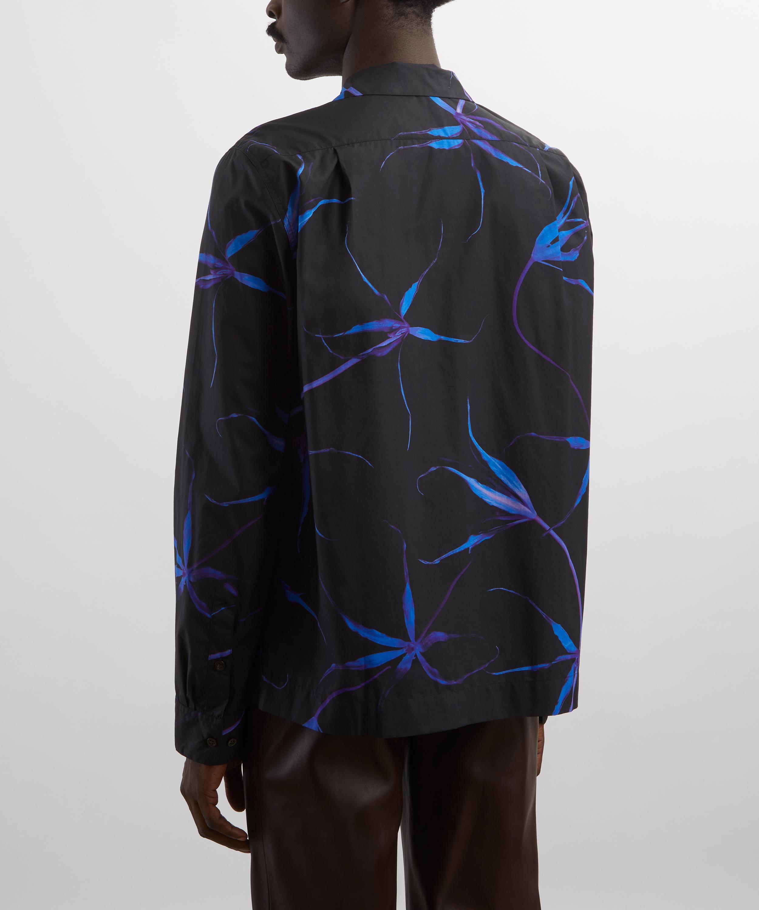 Dries Van Noten - Black Floral Cotton Shirt image number 3