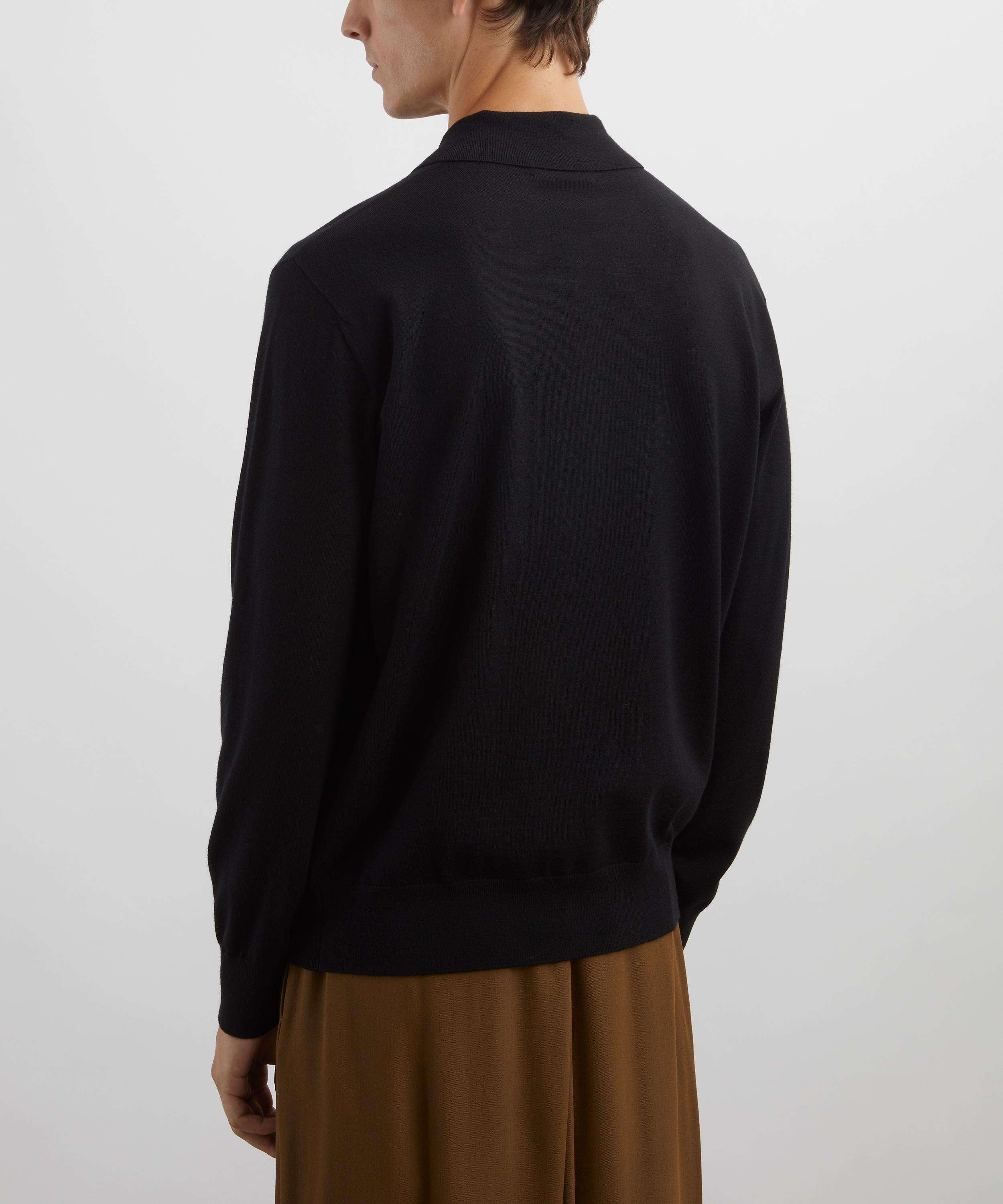 Dries Van Noten - Long-Sleeve Merino Wool Polo Shirt image number 3
