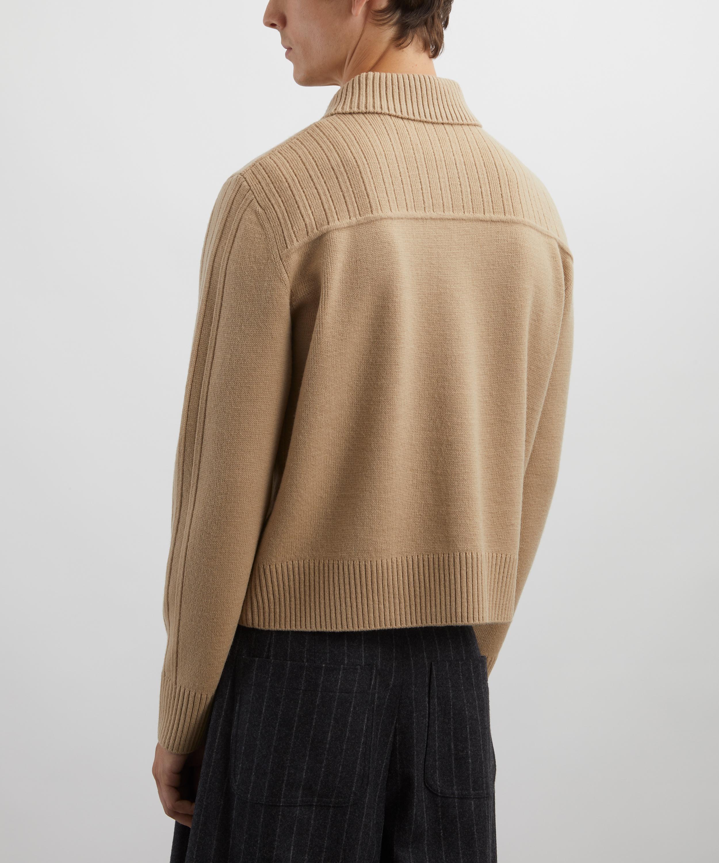 Dries Van Noten - Beige Ribbed Wool Cardigan image number 3