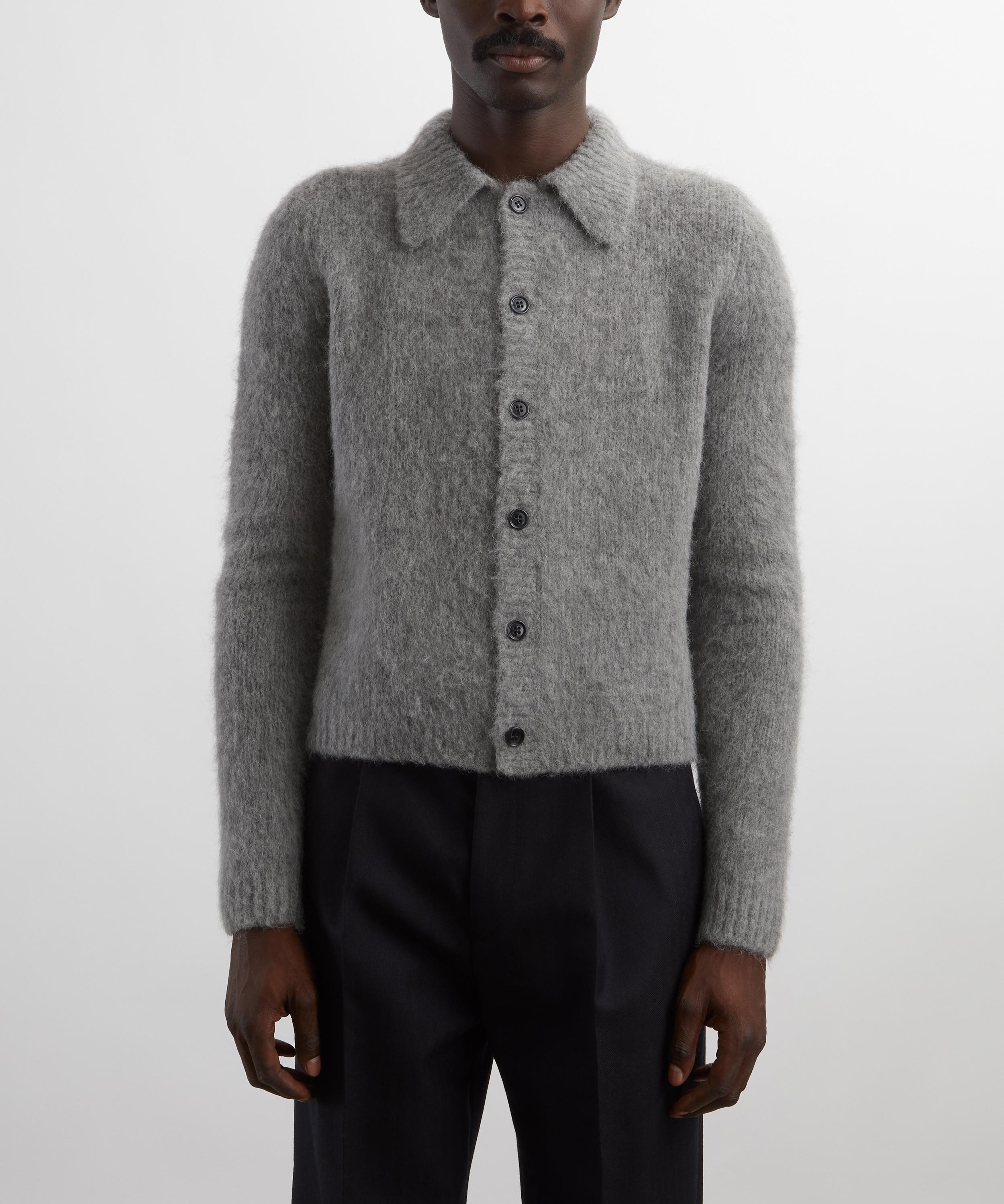 Dries Van Noten - Grey Cropped Alpaca-Wool Cardigan image number 2