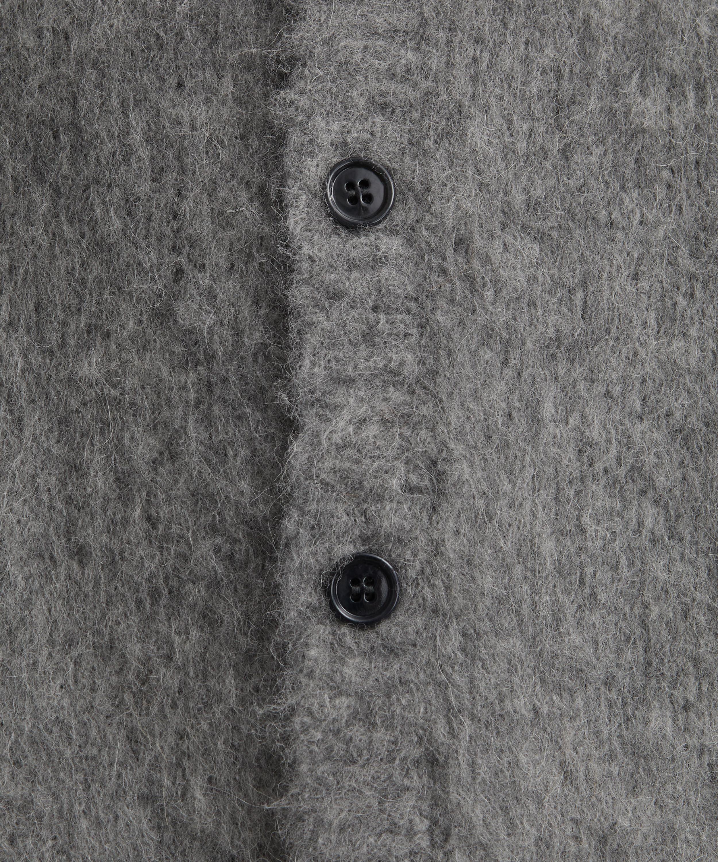Dries Van Noten - Grey Cropped Alpaca-Wool Cardigan image number 4