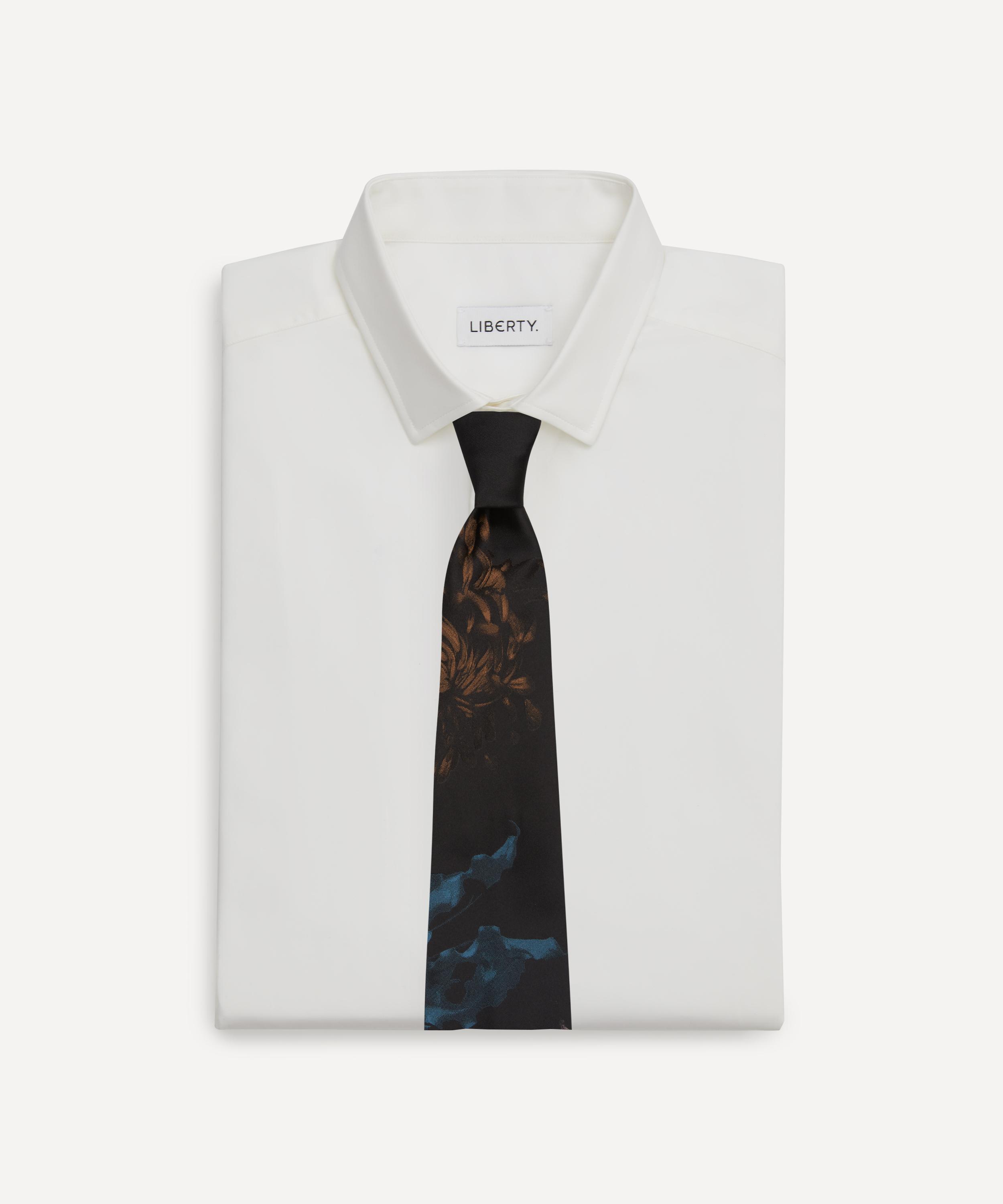 Dries Van Noten - Black Floral Silk Tie image number 2