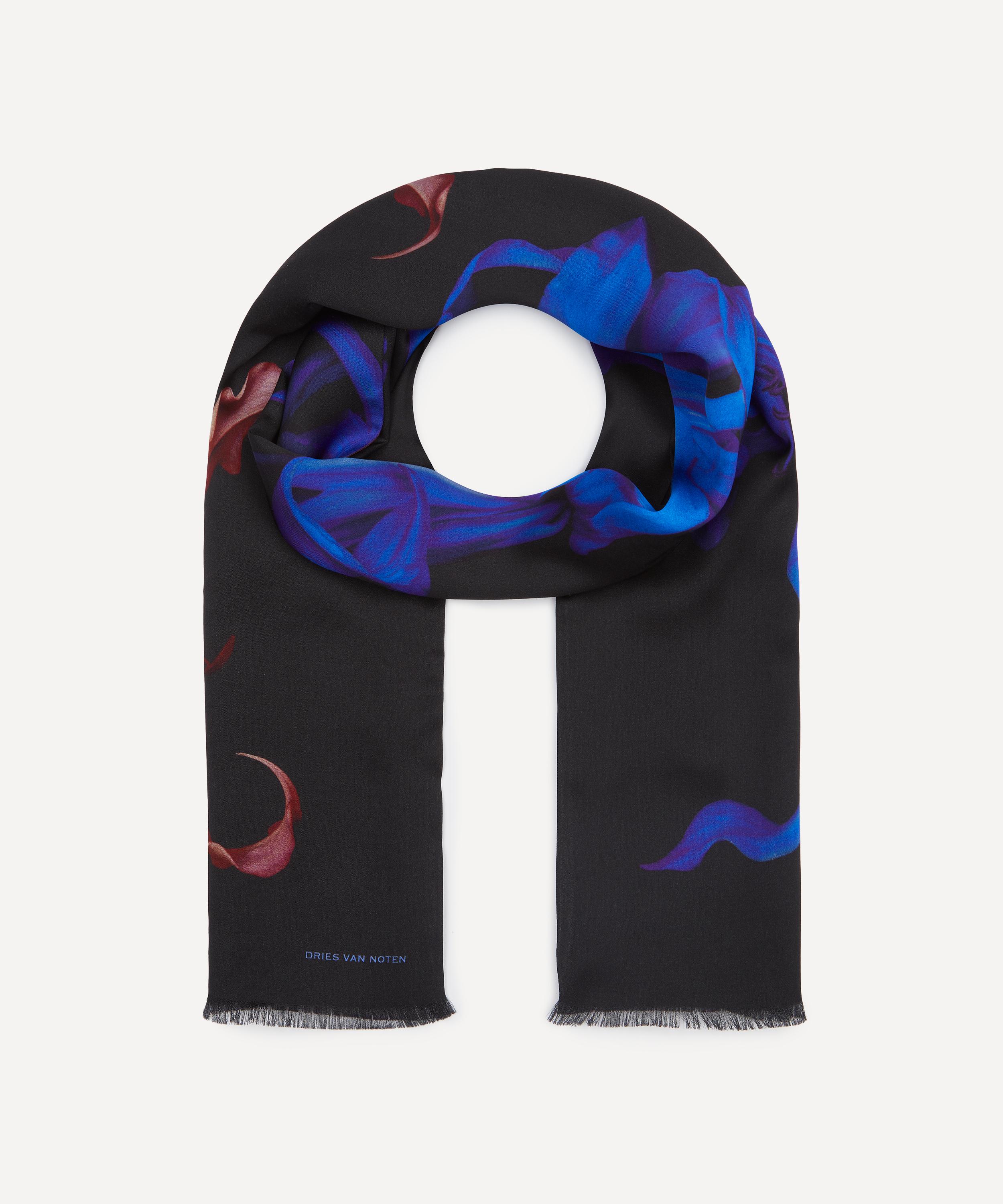 Dries Van Noten - Black Floral Viscose Scarf
