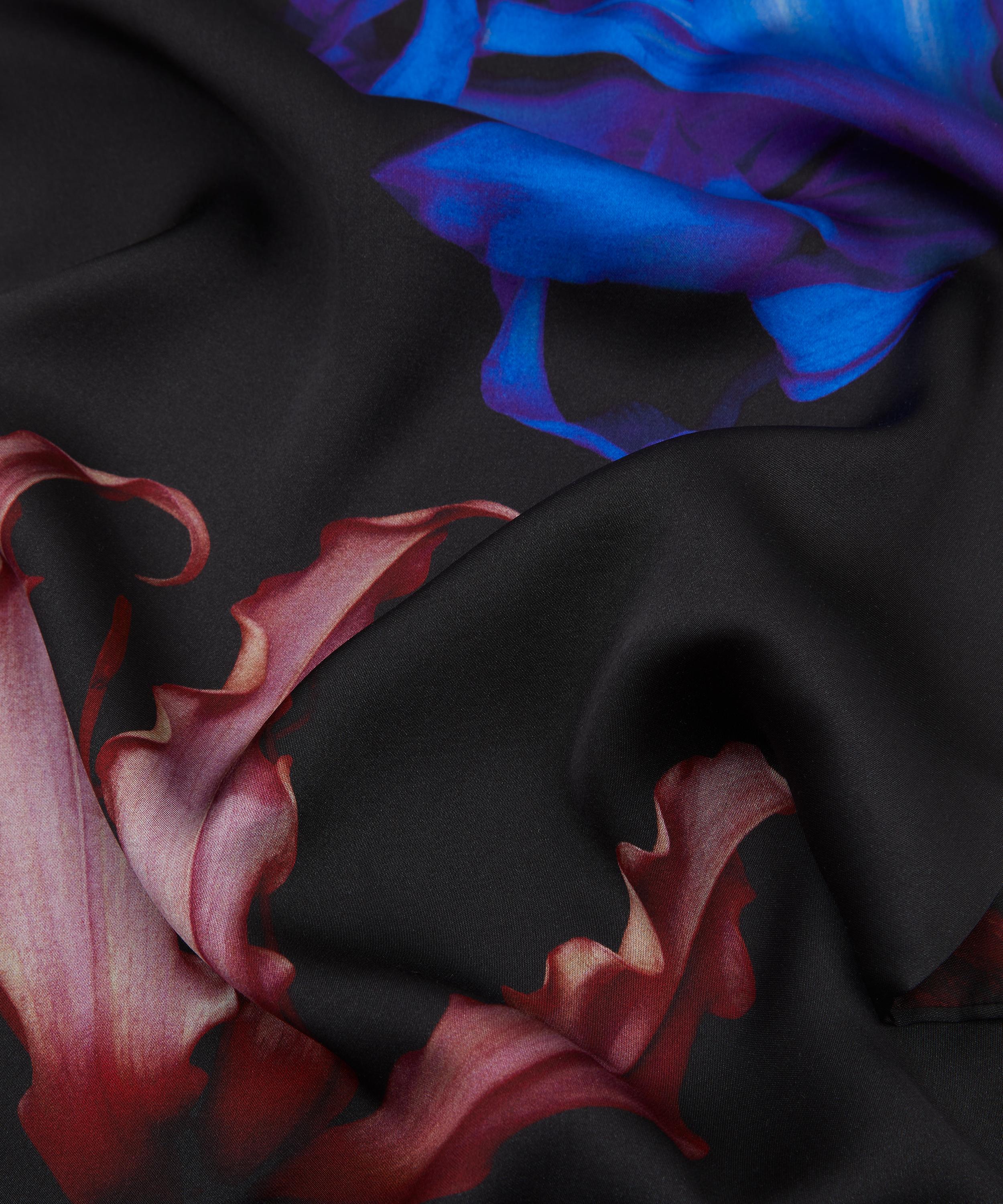 Dries Van Noten - Black Floral Viscose Scarf image number 3