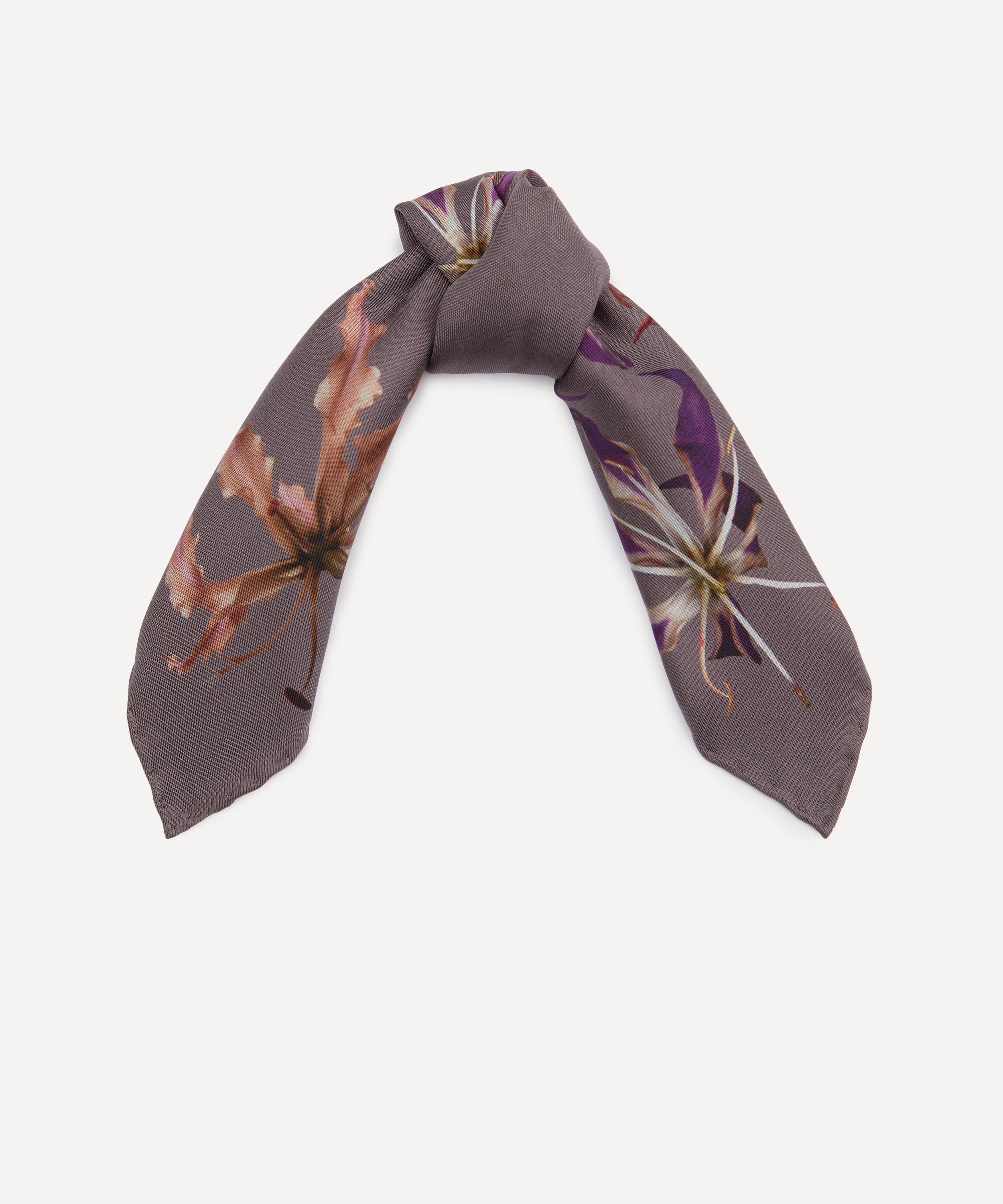 Dries Van Noten - Lilac Printed Silk Scarf  image number 0