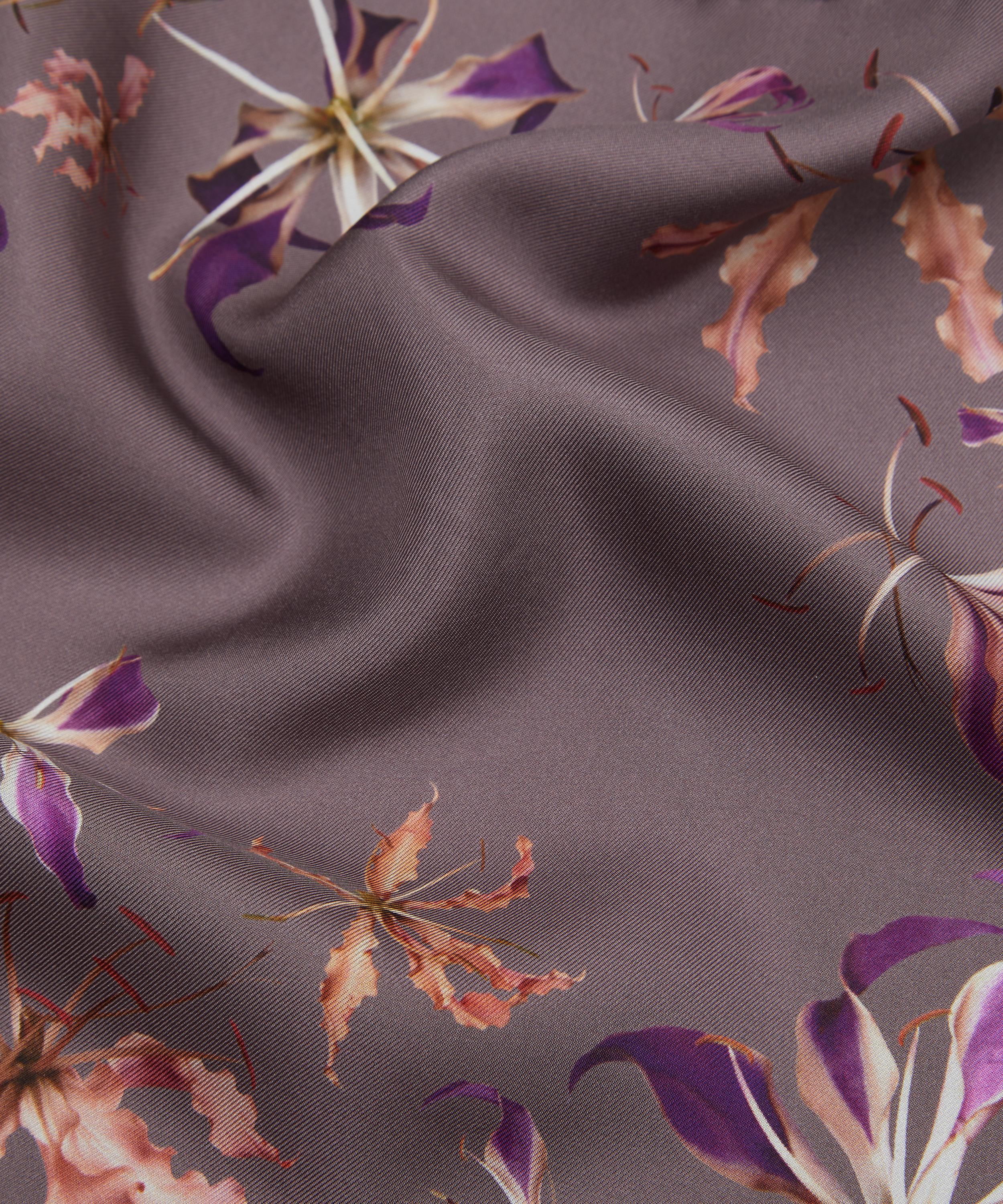 Dries Van Noten - Lilac Printed Silk Scarf  image number 3