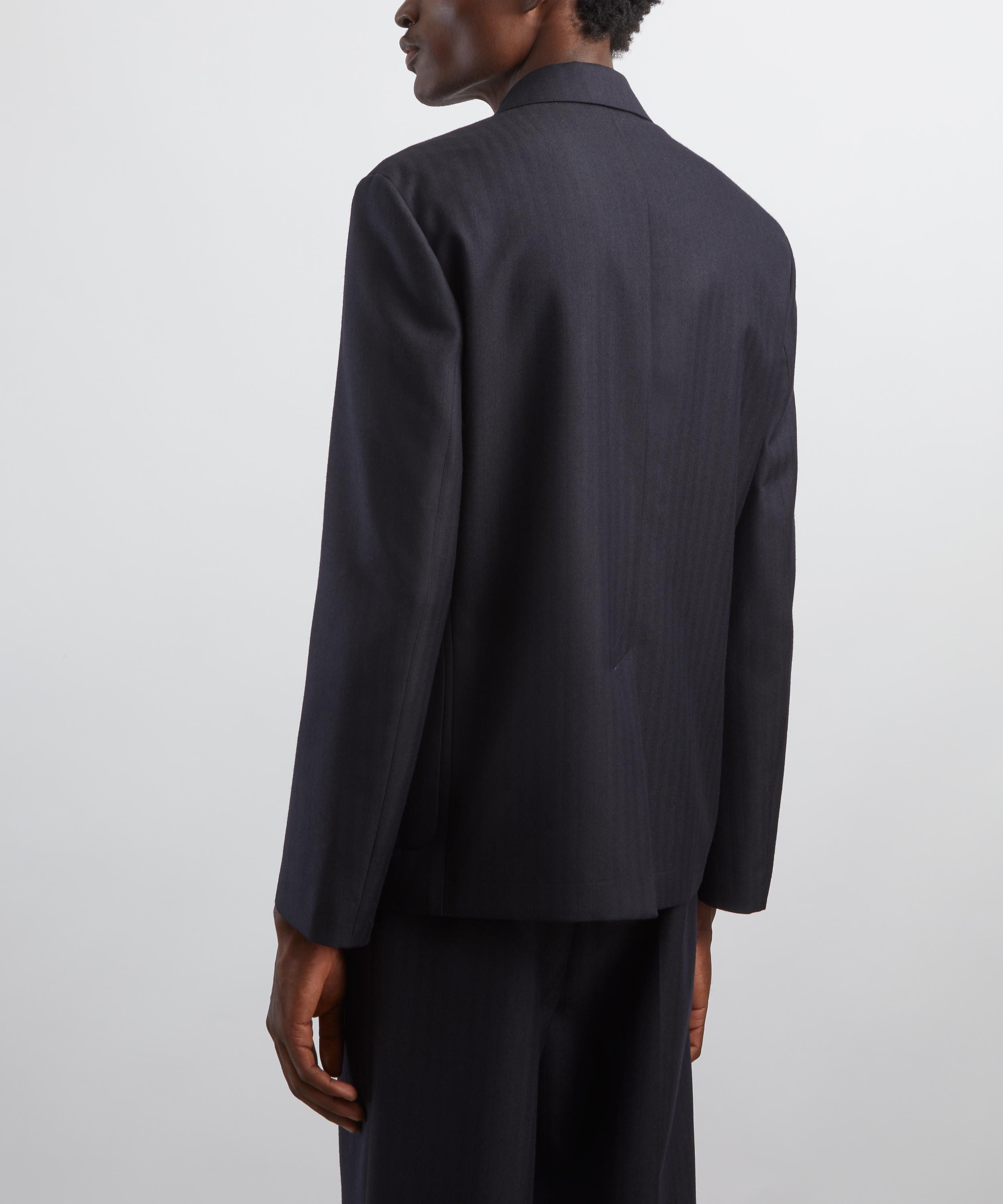 Dries Van Noten - Navy Casual Wool Double-Breasted Blazer image number 3