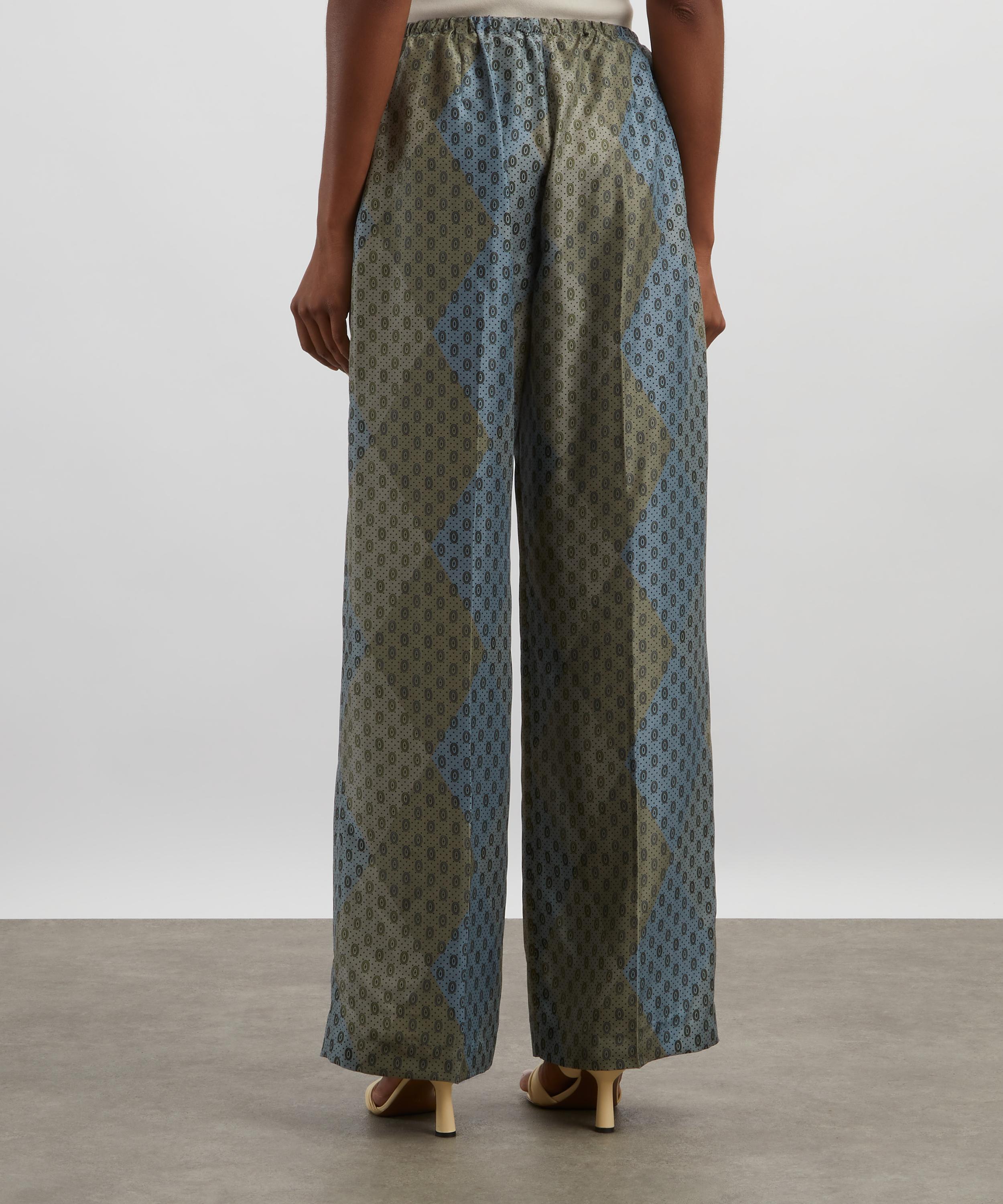 Dries Van Noten - Elasticated Argyle Silk Trousers image number 3