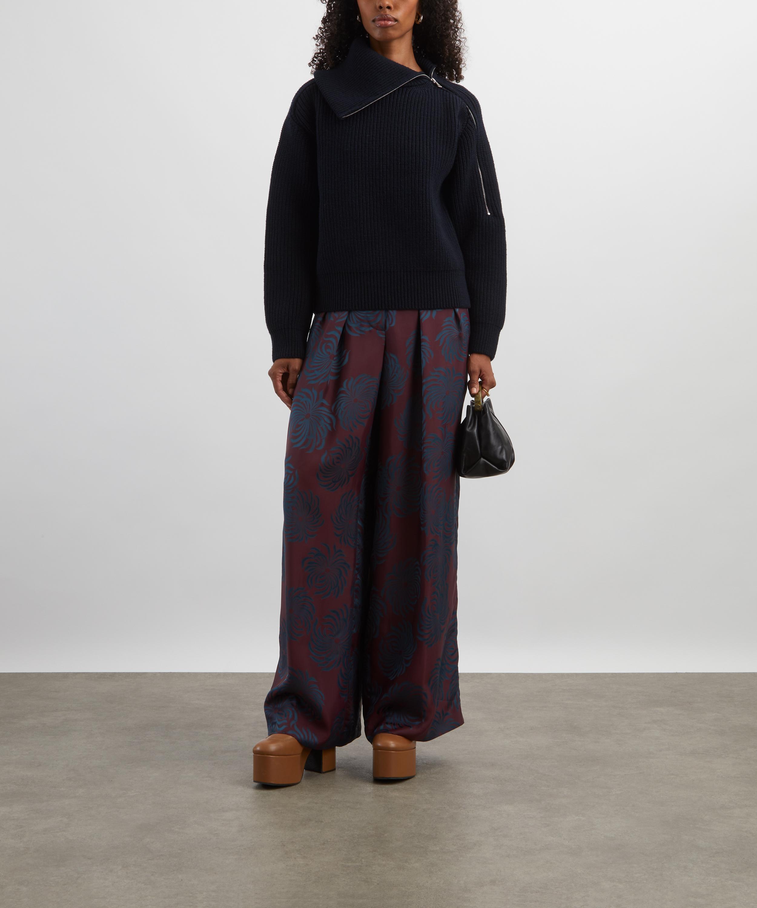 Dries Van Noten - Black Zipped Wool Jumper image number 1