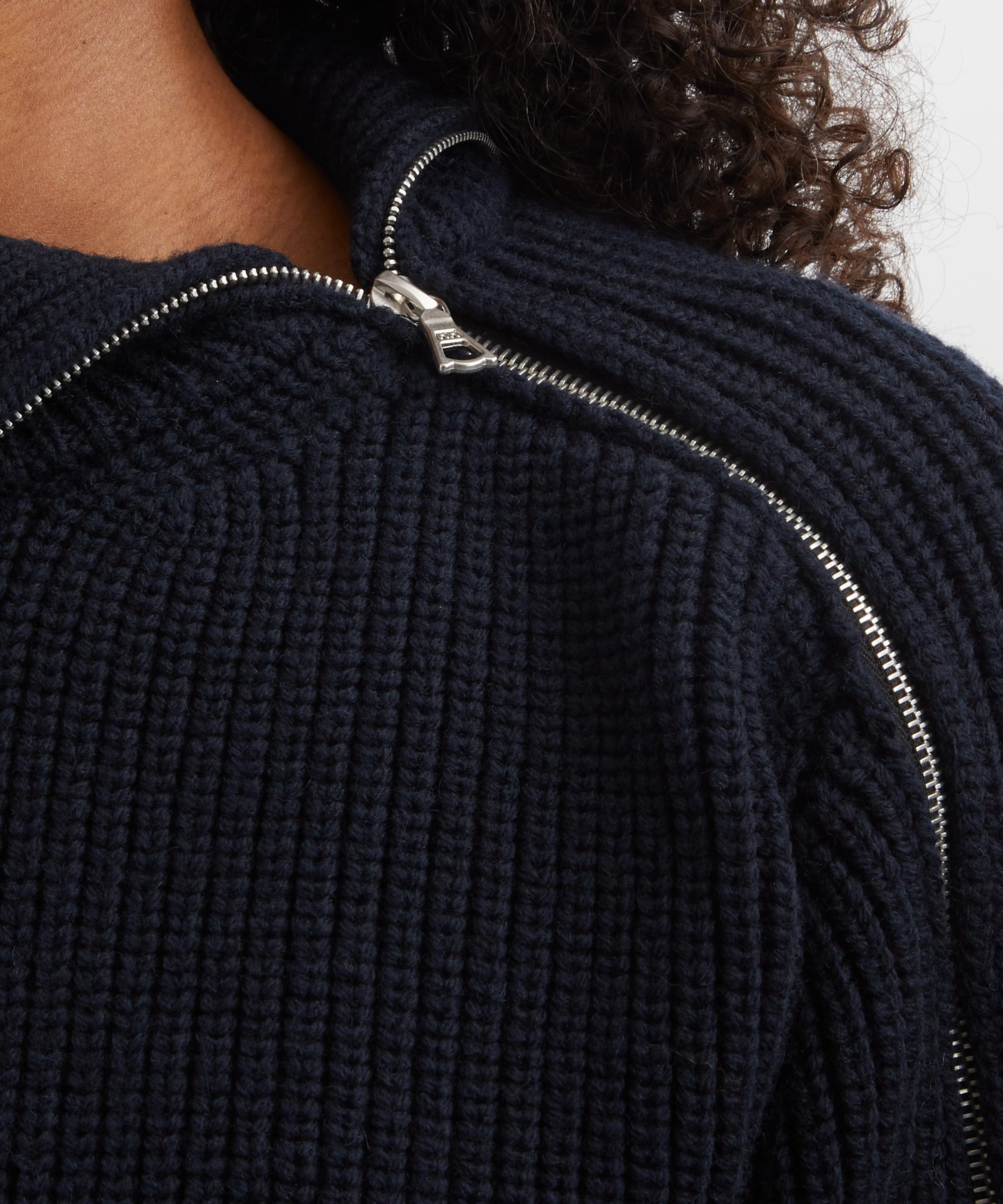 Dries Van Noten - Black Zipped Wool Jumper image number 4