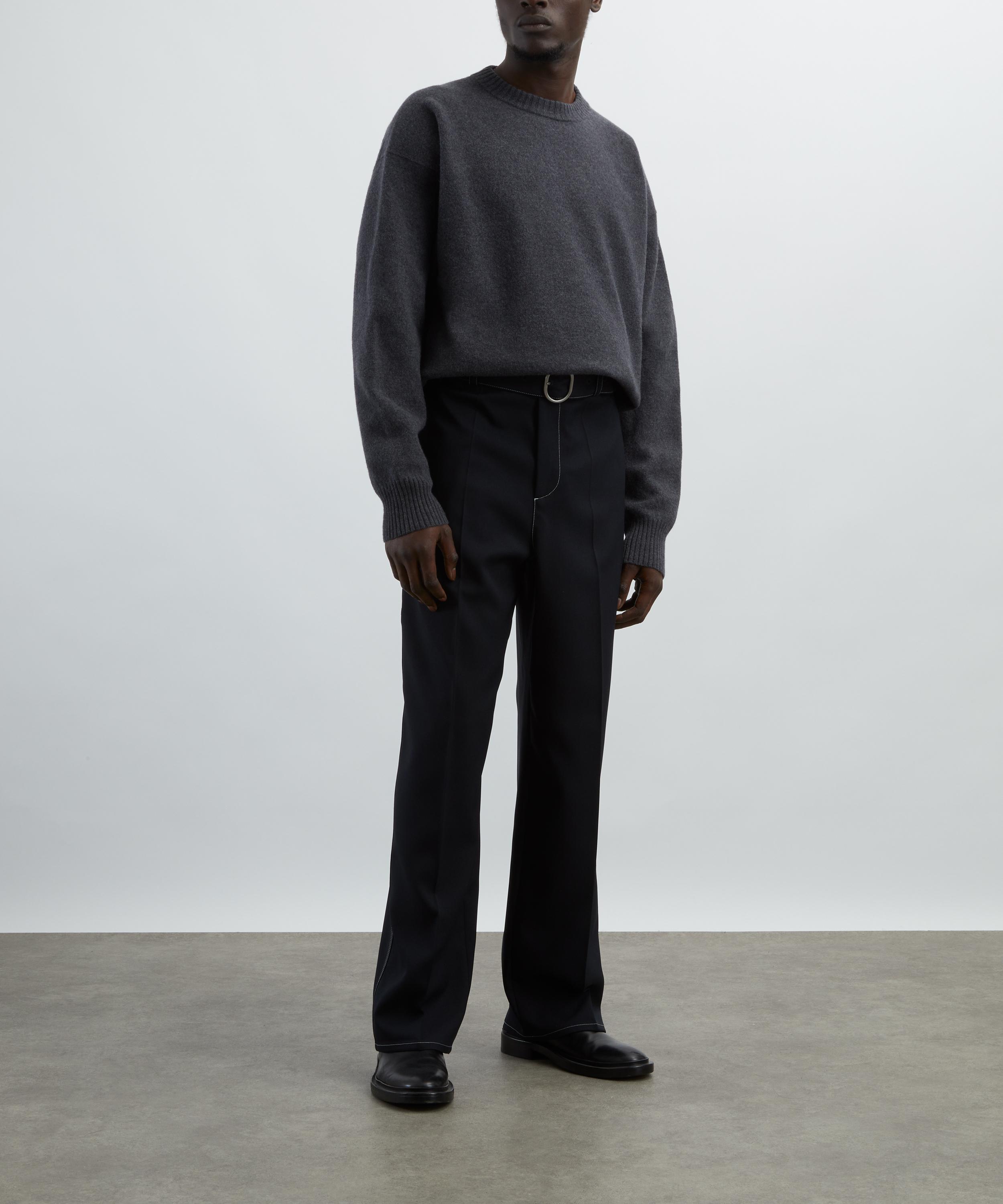 Jil Sander - Ash Grey Side-Split Wool Jumper image number 1