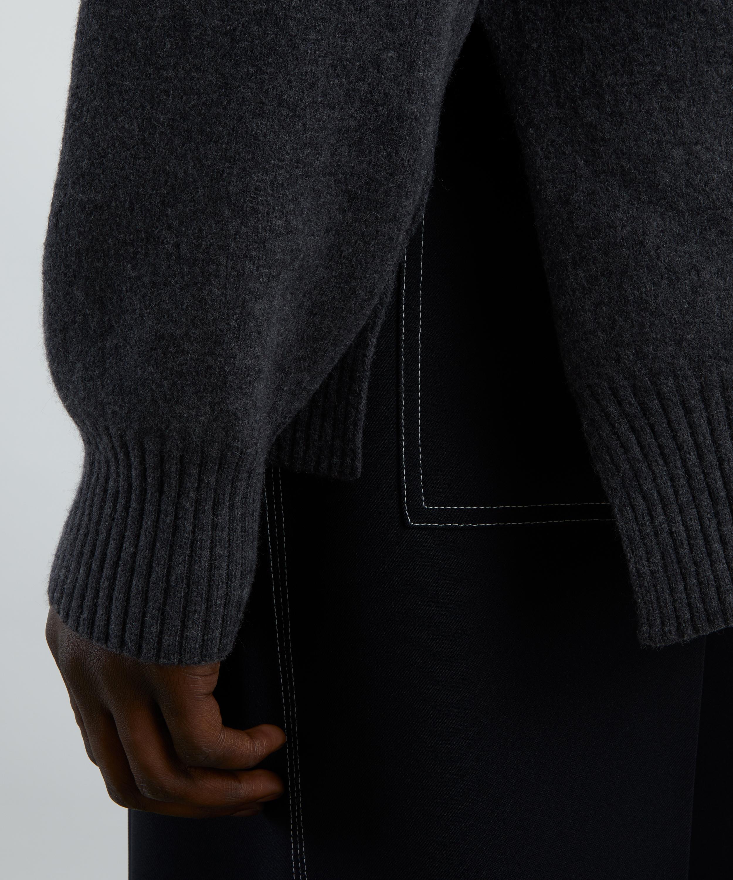 Jil Sander - Ash Grey Side-Split Wool Jumper image number 4