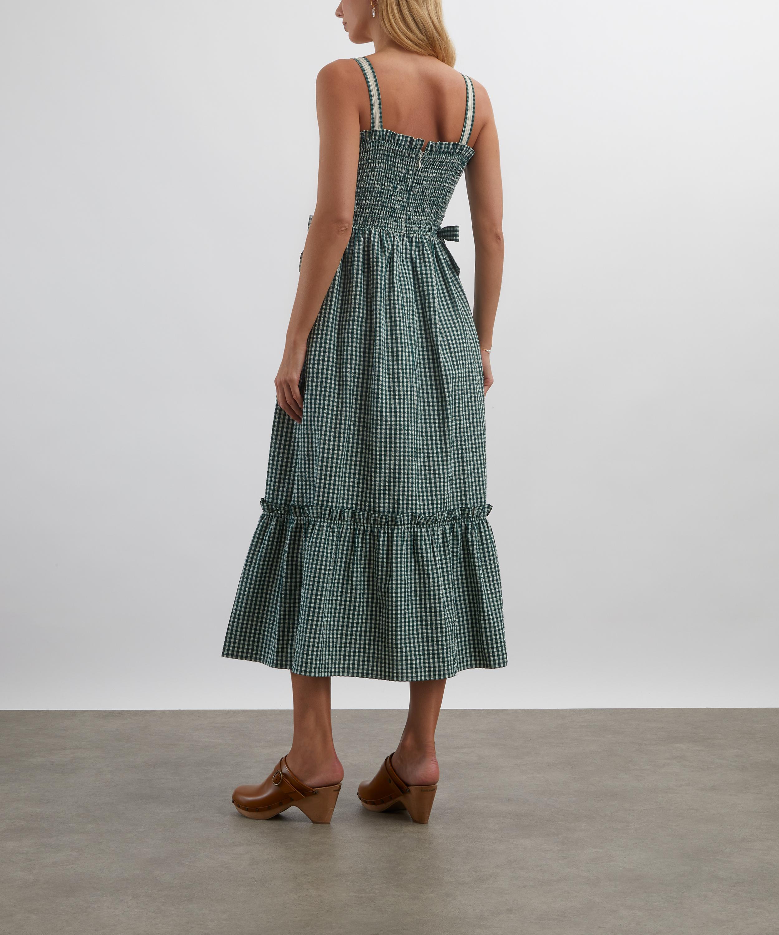 Hunter Bell - Larissa Green and White Gingham Midi Dress image number 3