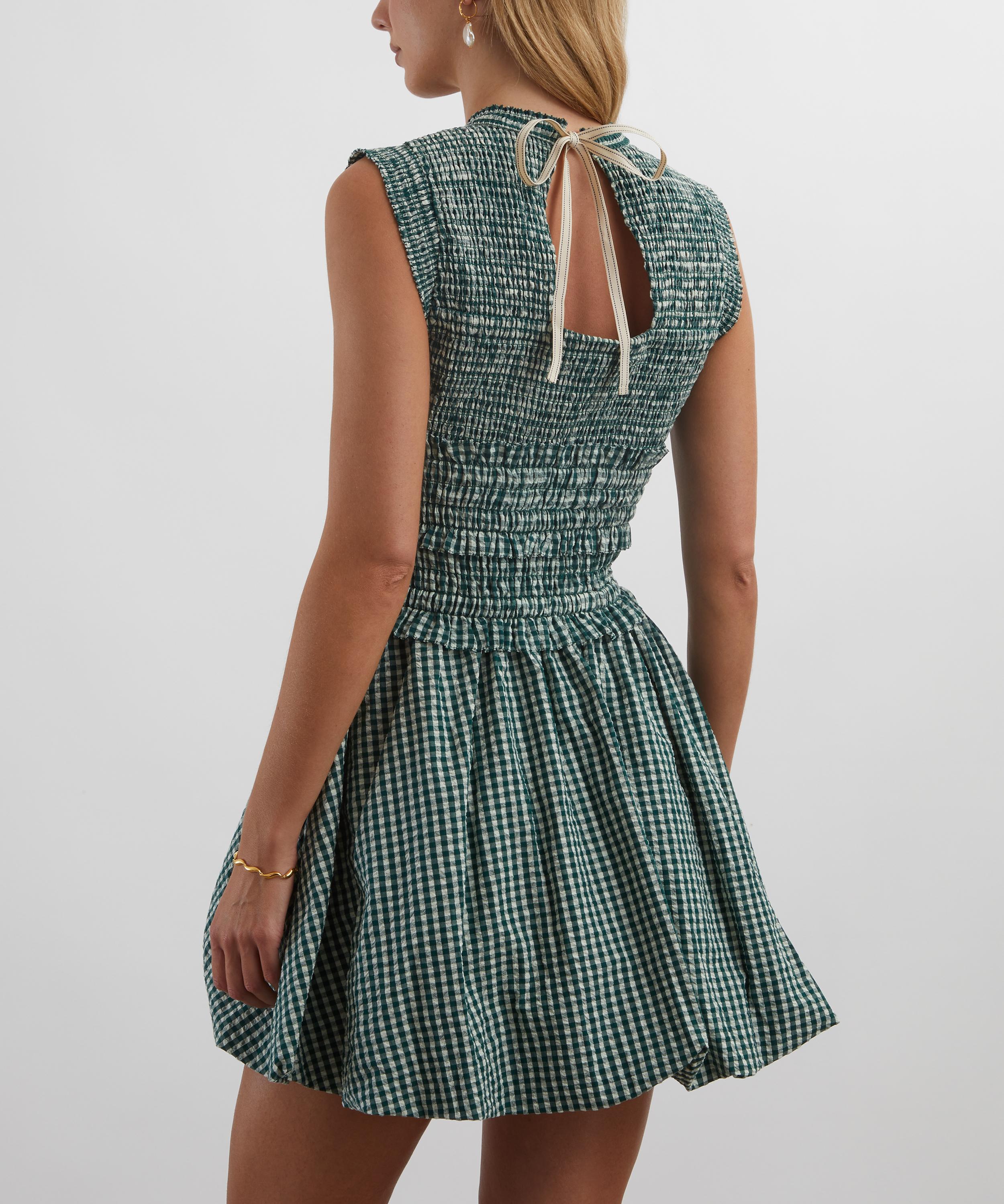 Hunter Bell - Anita Green and White Gingham Mini Dress image number 3