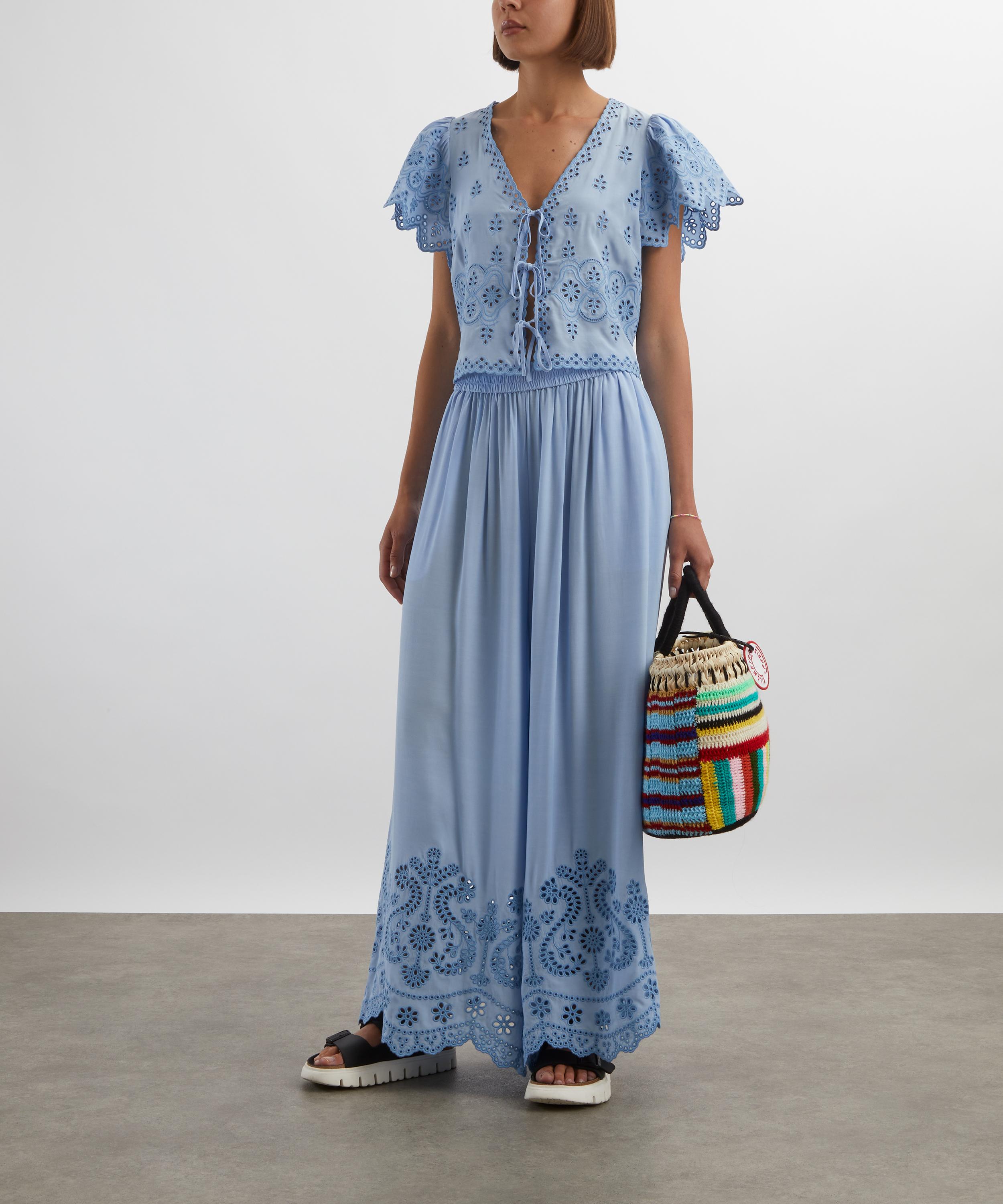 Hunter Bell - Bardot Eyelet Tie Front Top image number 1