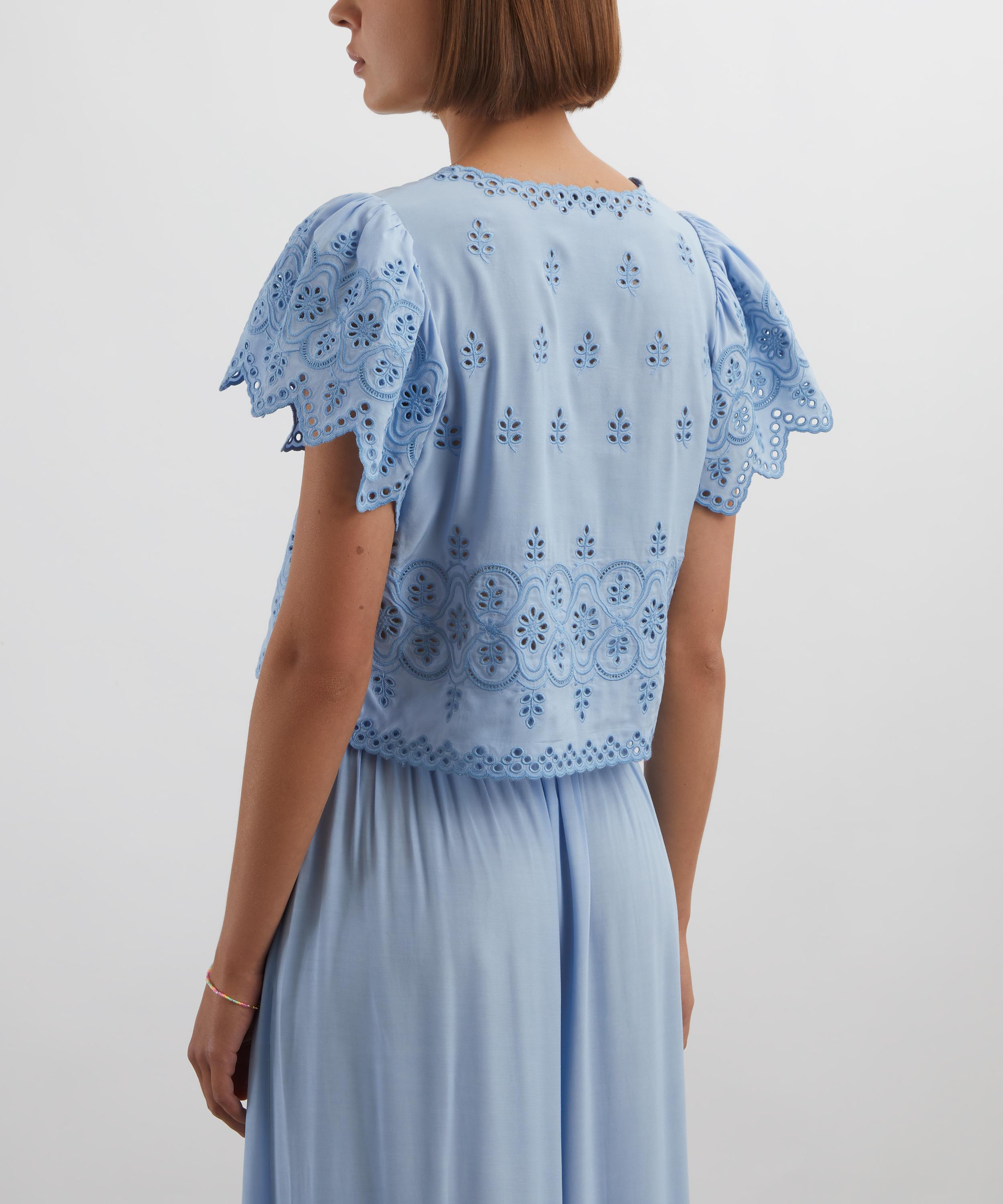Hunter Bell - Bardot Eyelet Tie Front Top image number 3