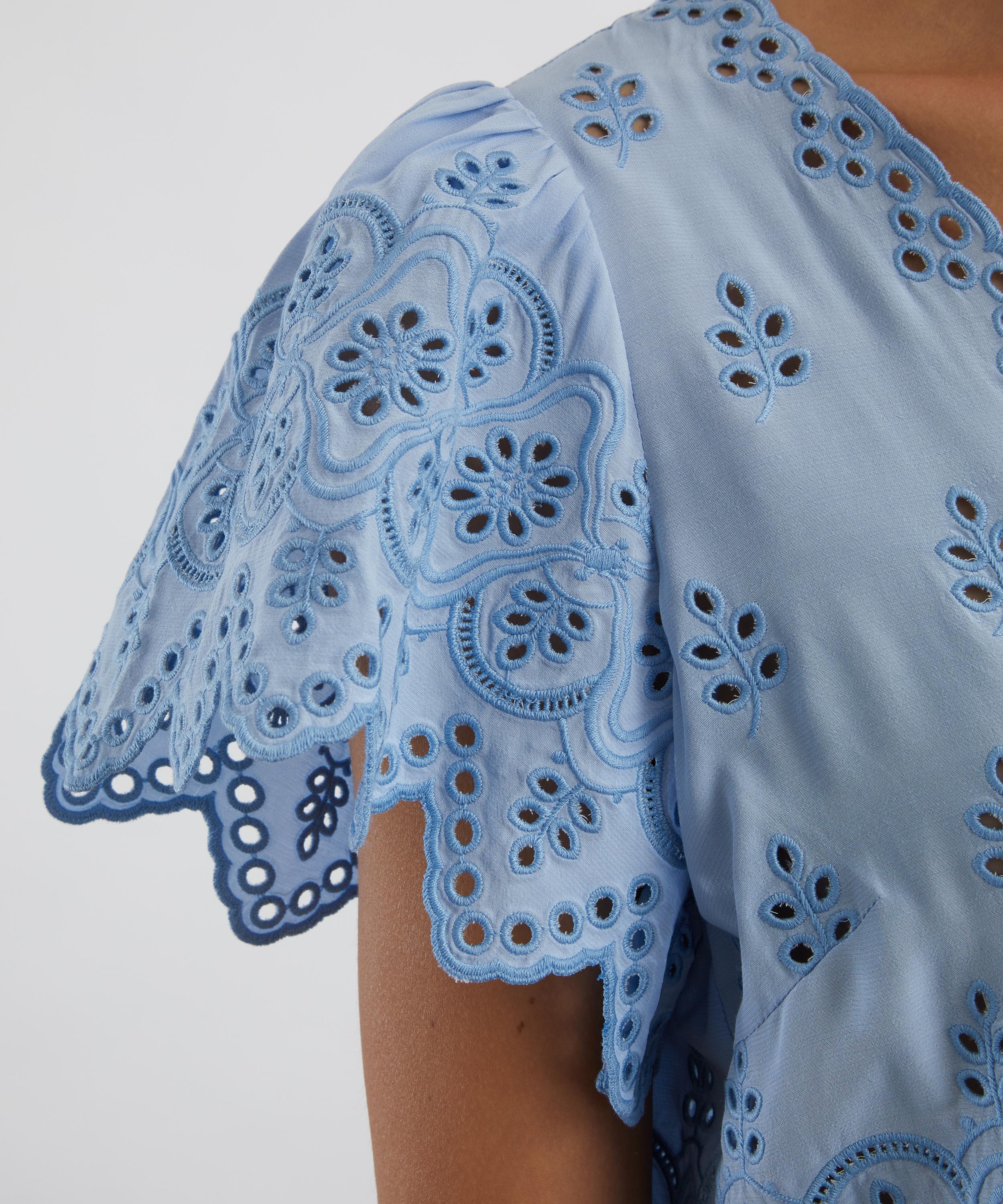 Hunter Bell - Bardot Eyelet Tie Front Top image number 4
