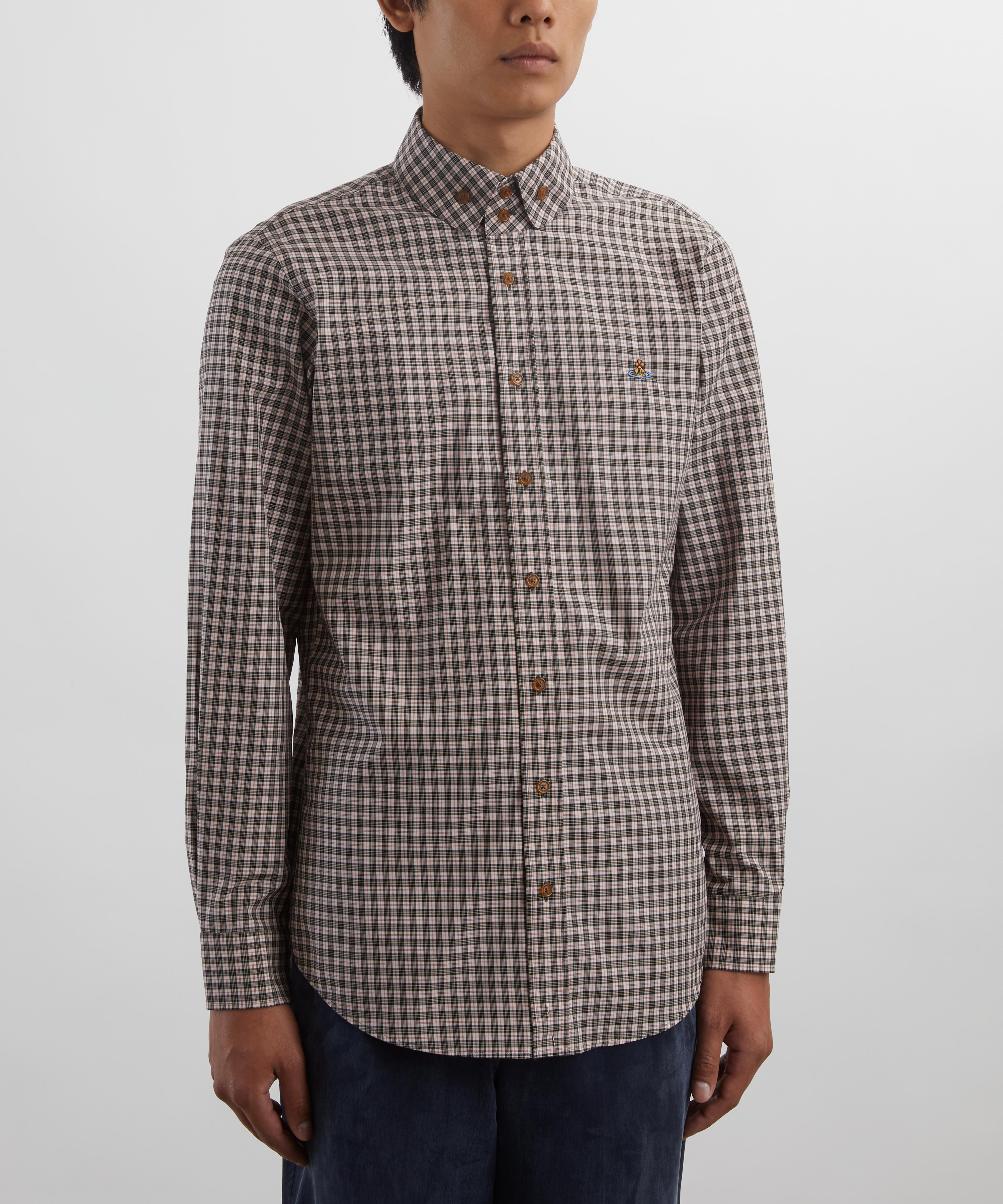 Vivienne Westwood - Off-White Plaid Two-Button Krall Shirt image number 2