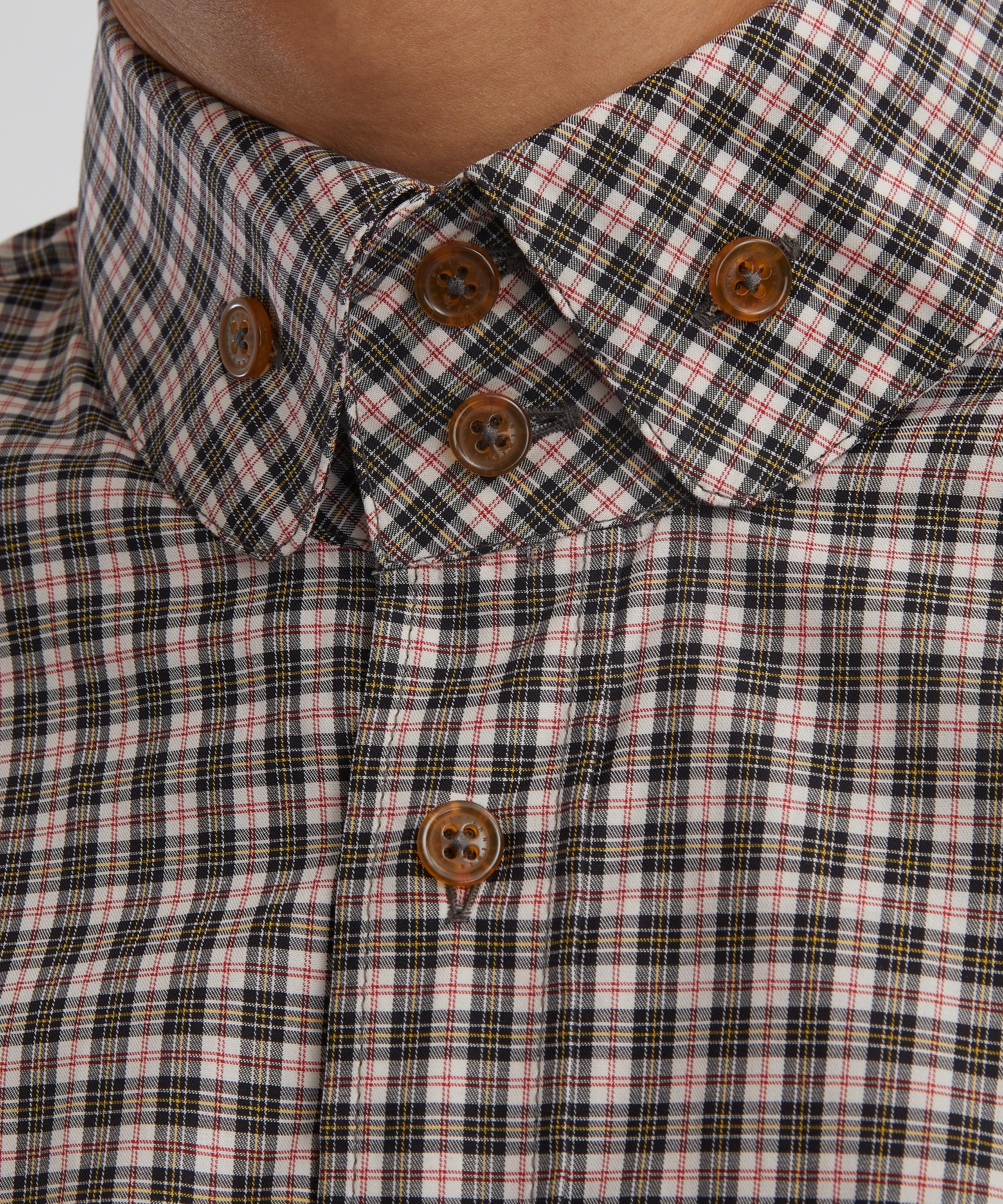 Vivienne Westwood - Off-White Plaid Two-Button Krall Shirt image number 4