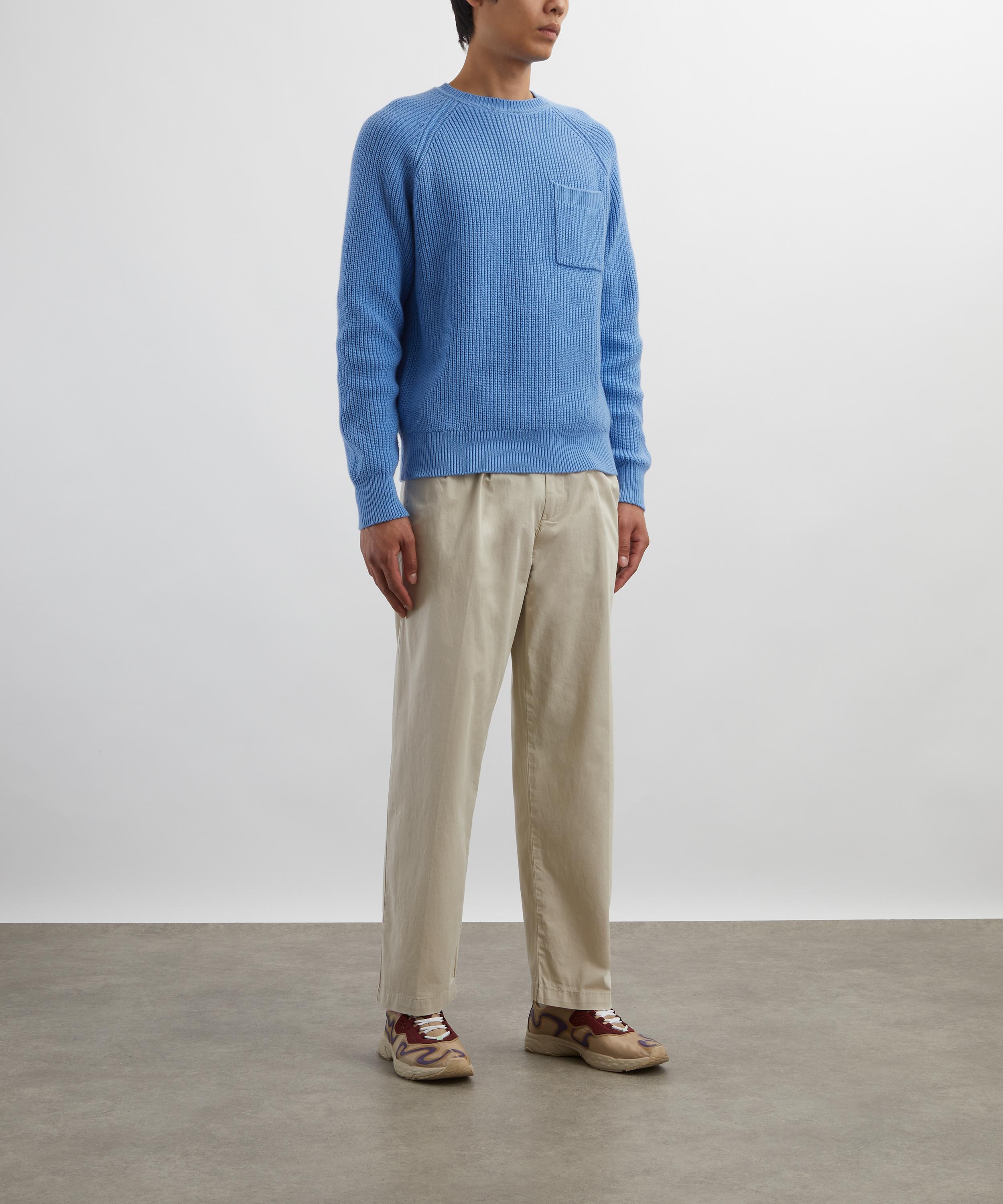 Adsum - Blue Pocket Crew-Neck Jumper image number 1