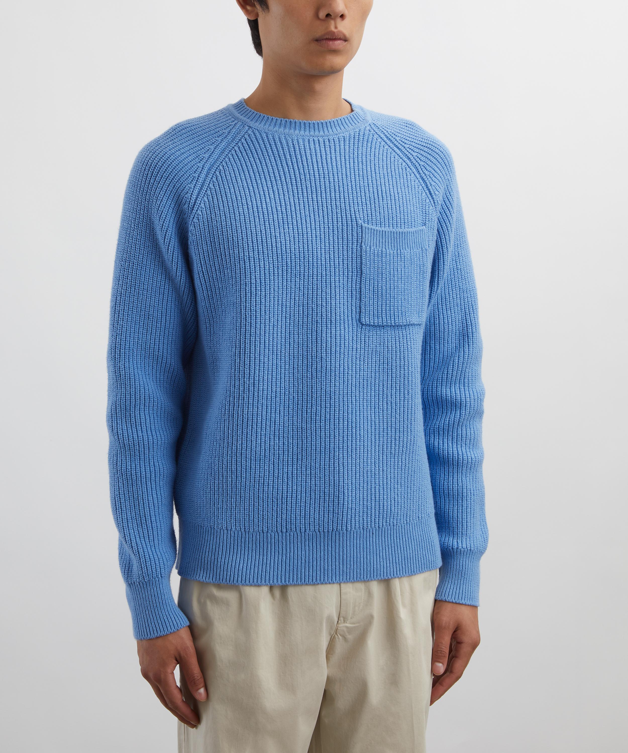 Adsum - Blue Pocket Crew-Neck Jumper image number 2