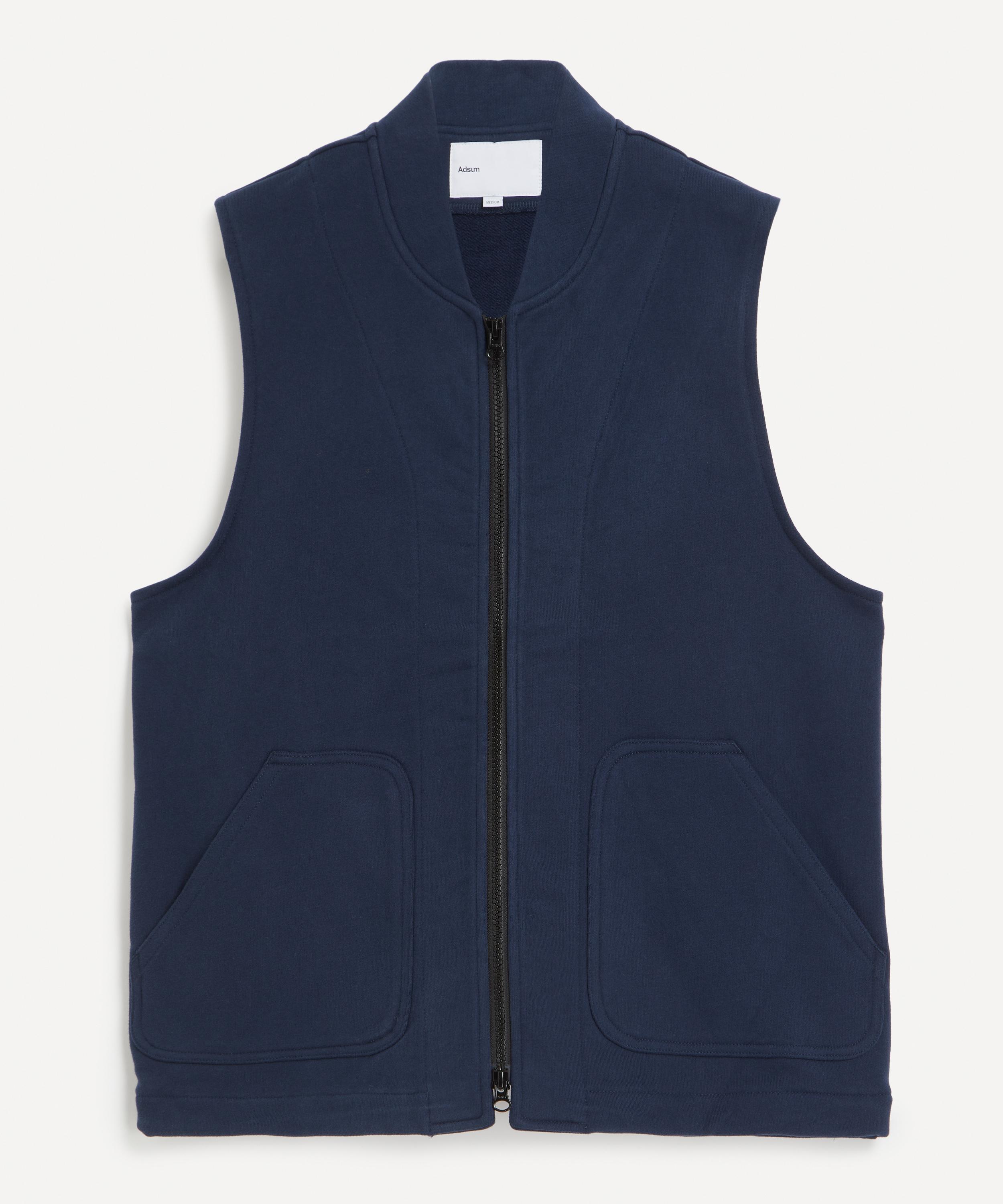Adsum - Navy Cotton Fleece Vest image number 0
