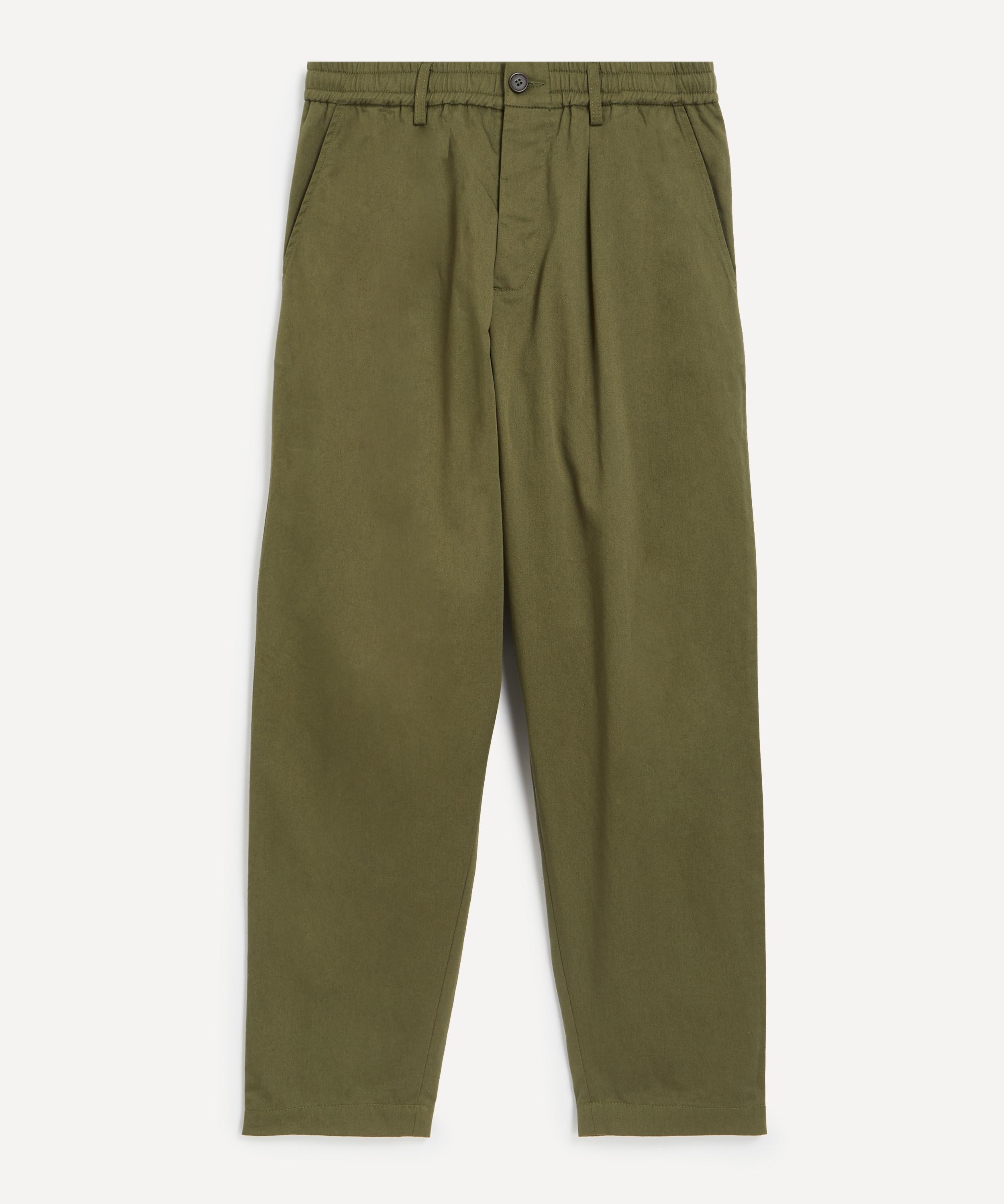 Universal Works - Olive Pleated Track Trousers image number 0