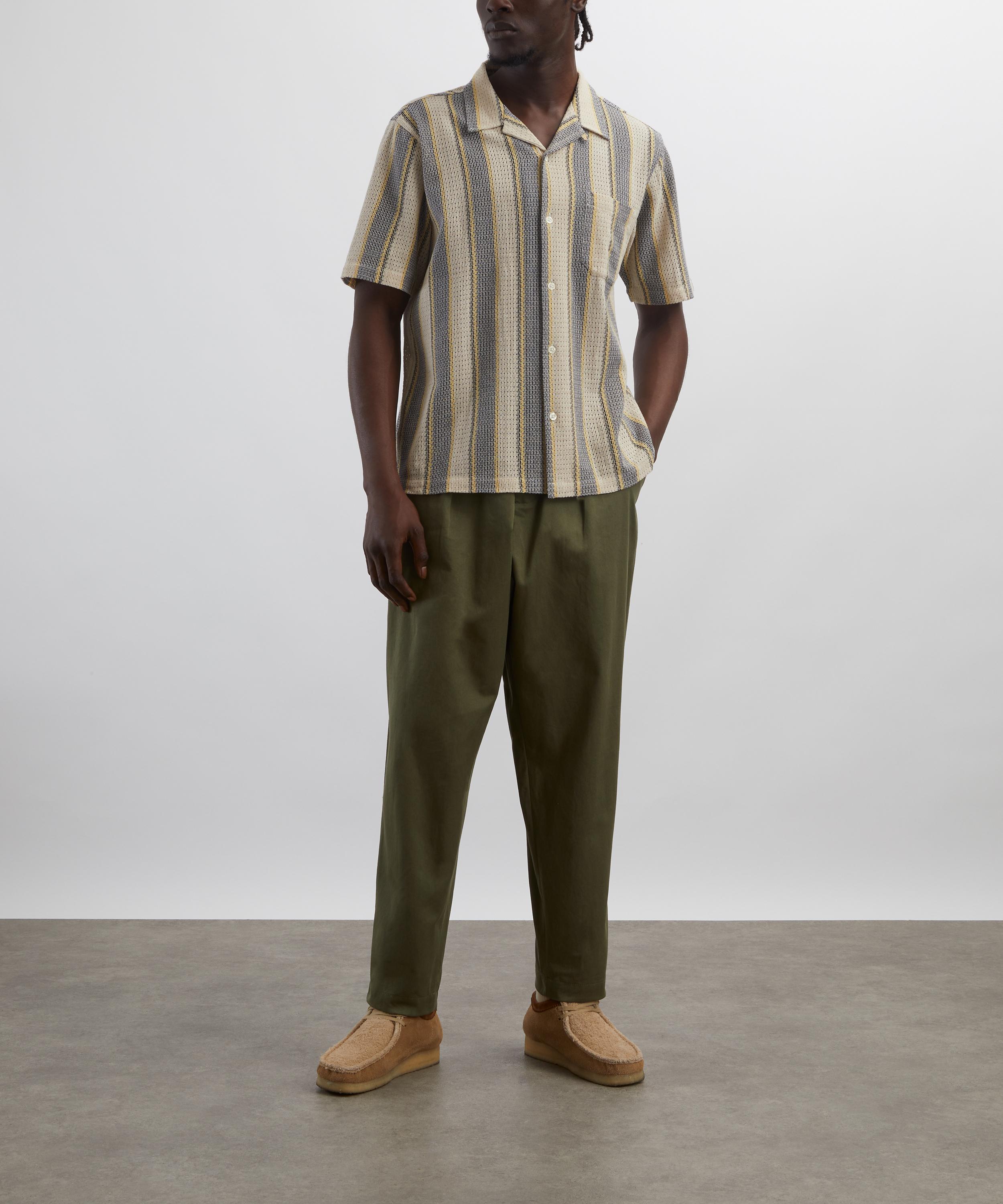 Universal Works - Olive Pleated Track Trousers image number 1