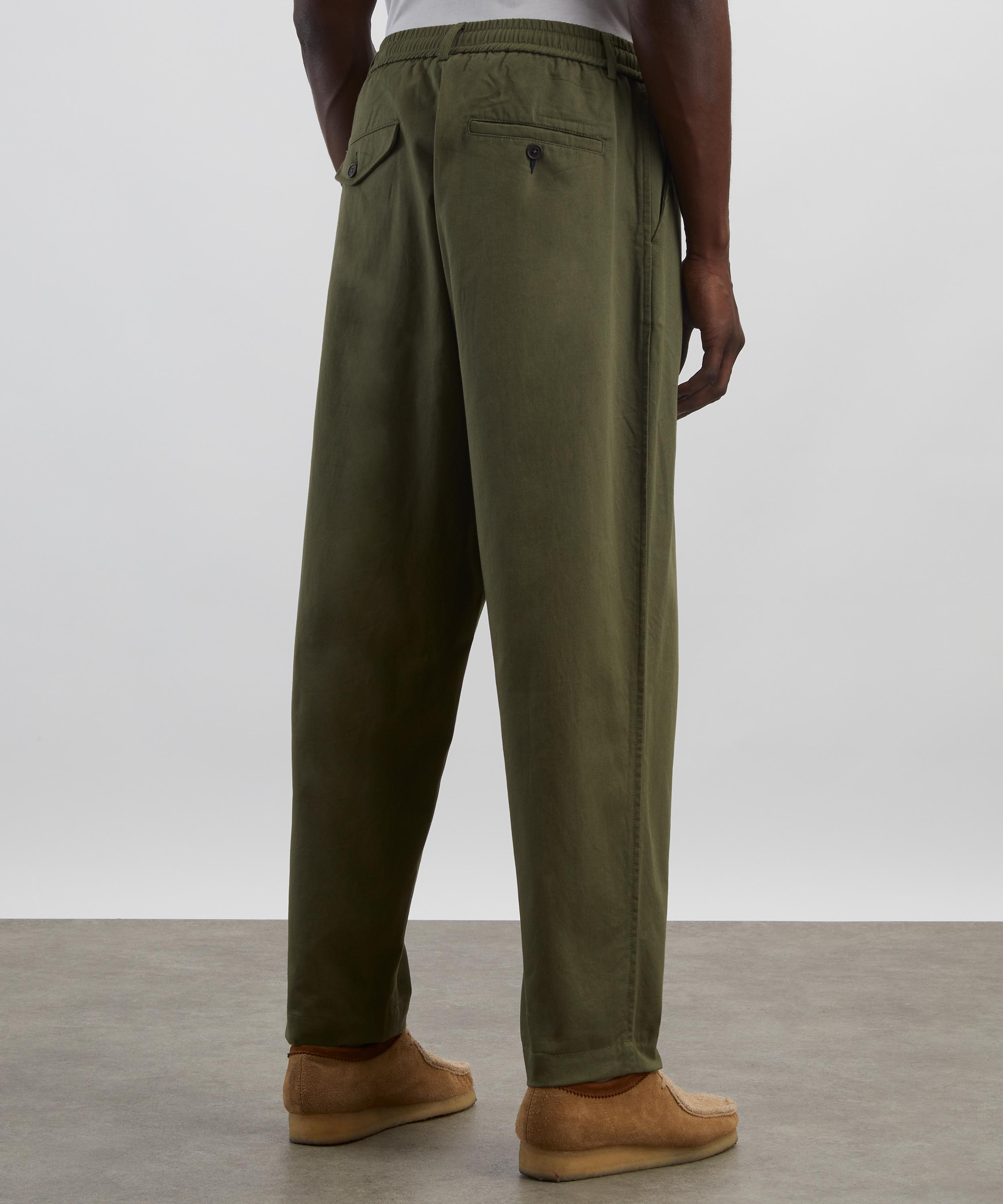 Universal Works - Olive Pleated Track Trousers image number 3