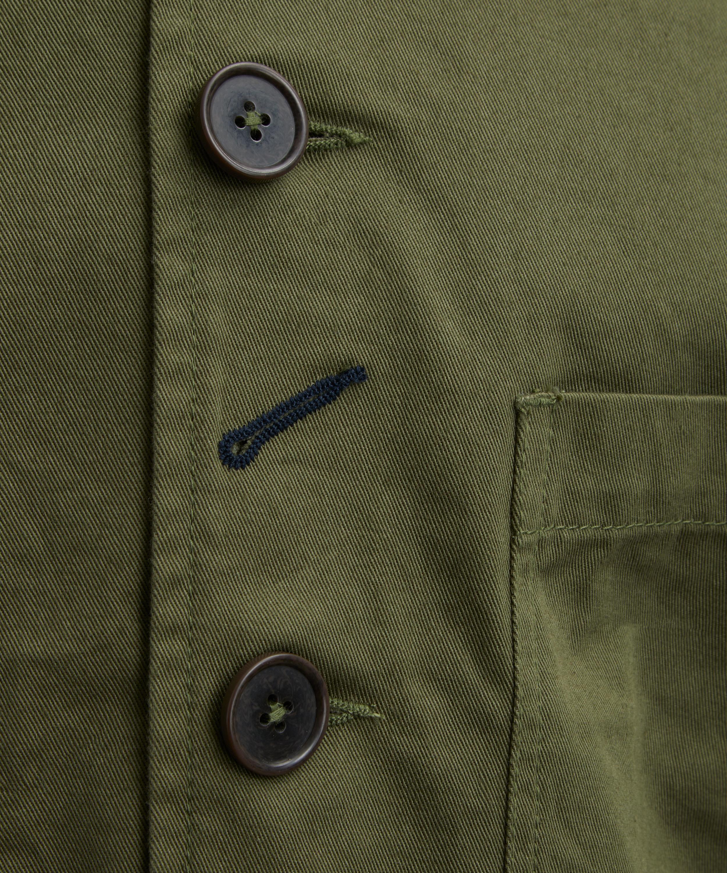 Universal Works - Light Olive Twill Bakers Jacket image number 4
