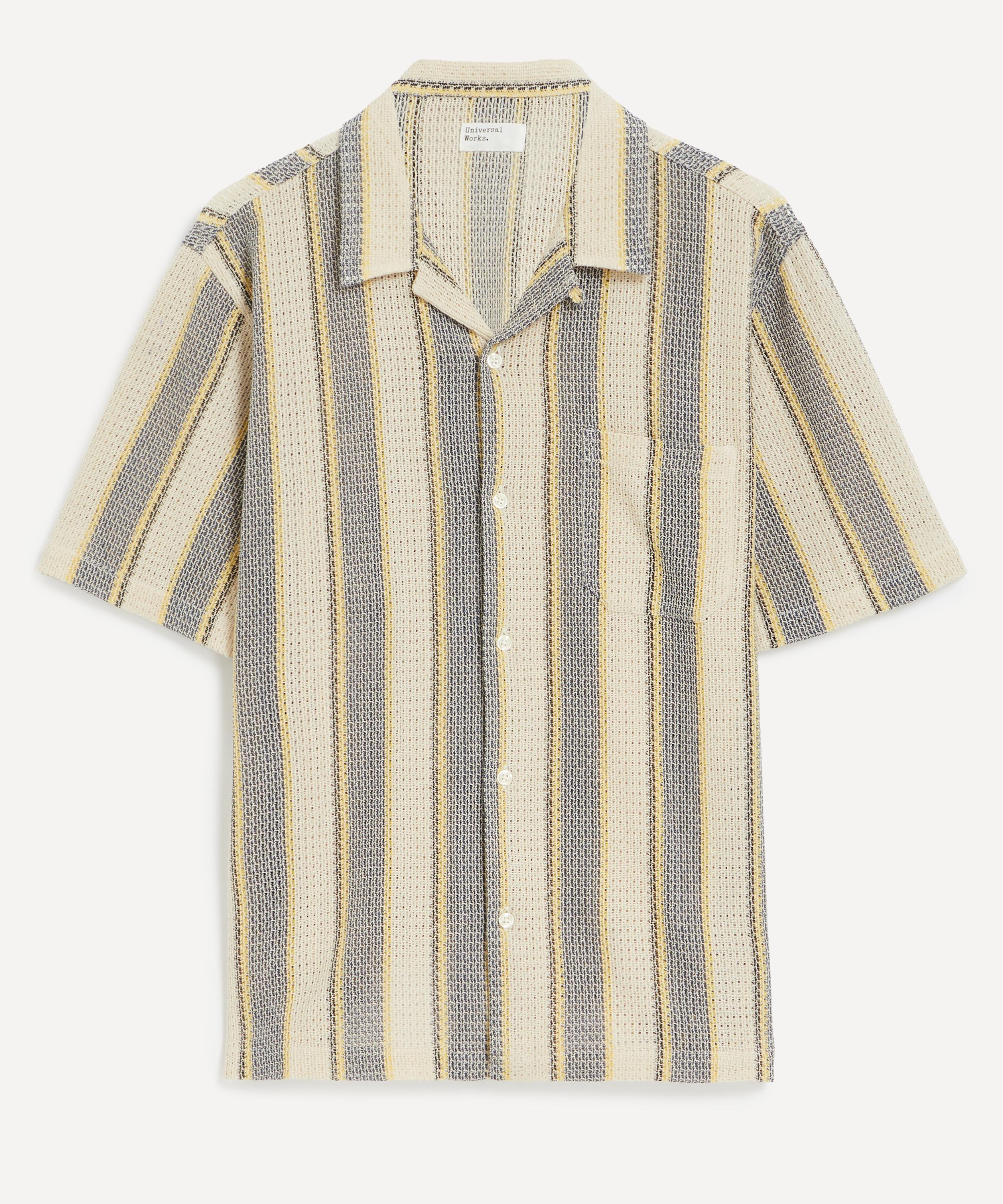 Universal Works - Grey-Yellow Cotton Lattice Road Shirt image number 0