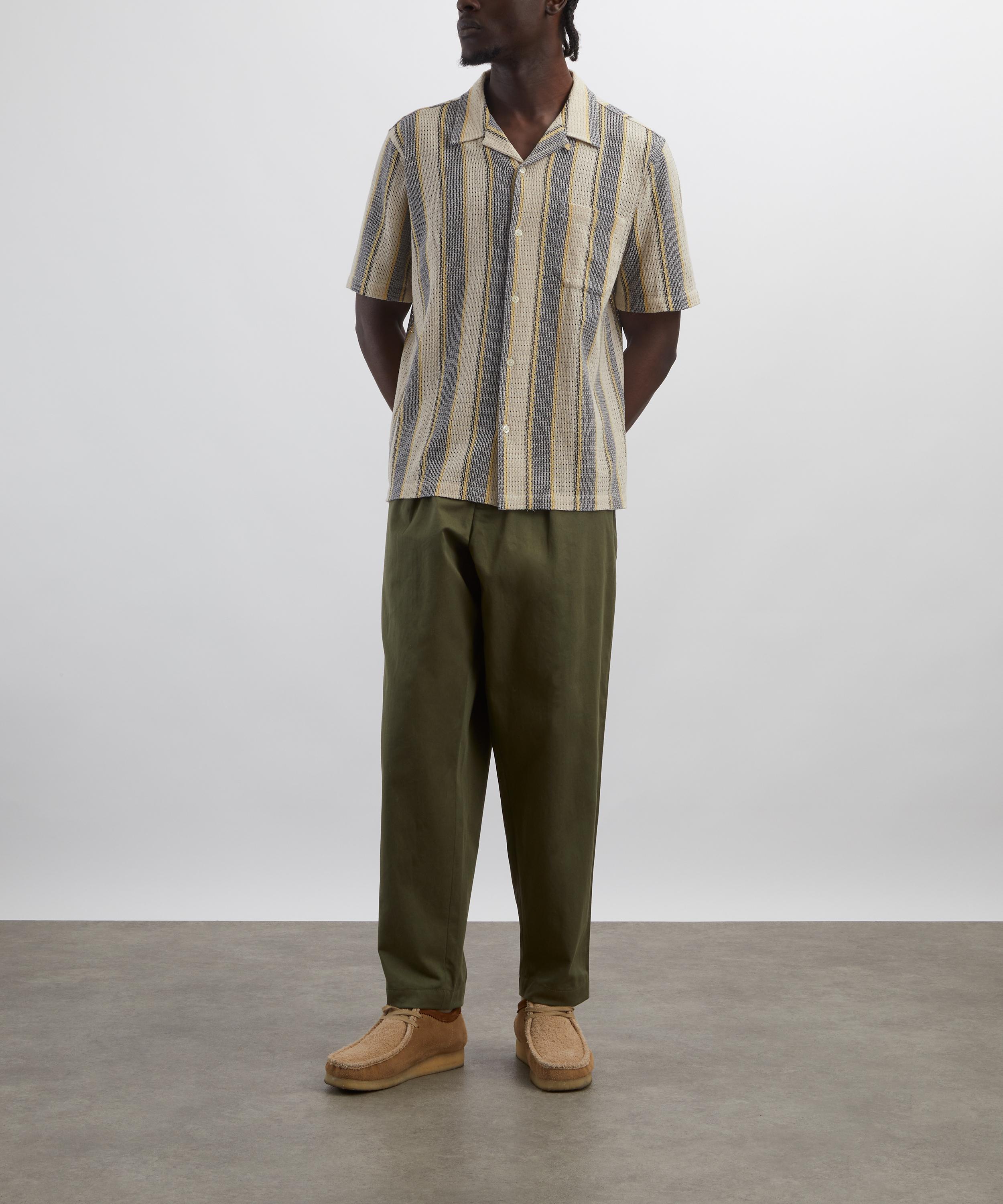 Universal Works - Grey-Yellow Cotton Lattice Road Shirt image number 1