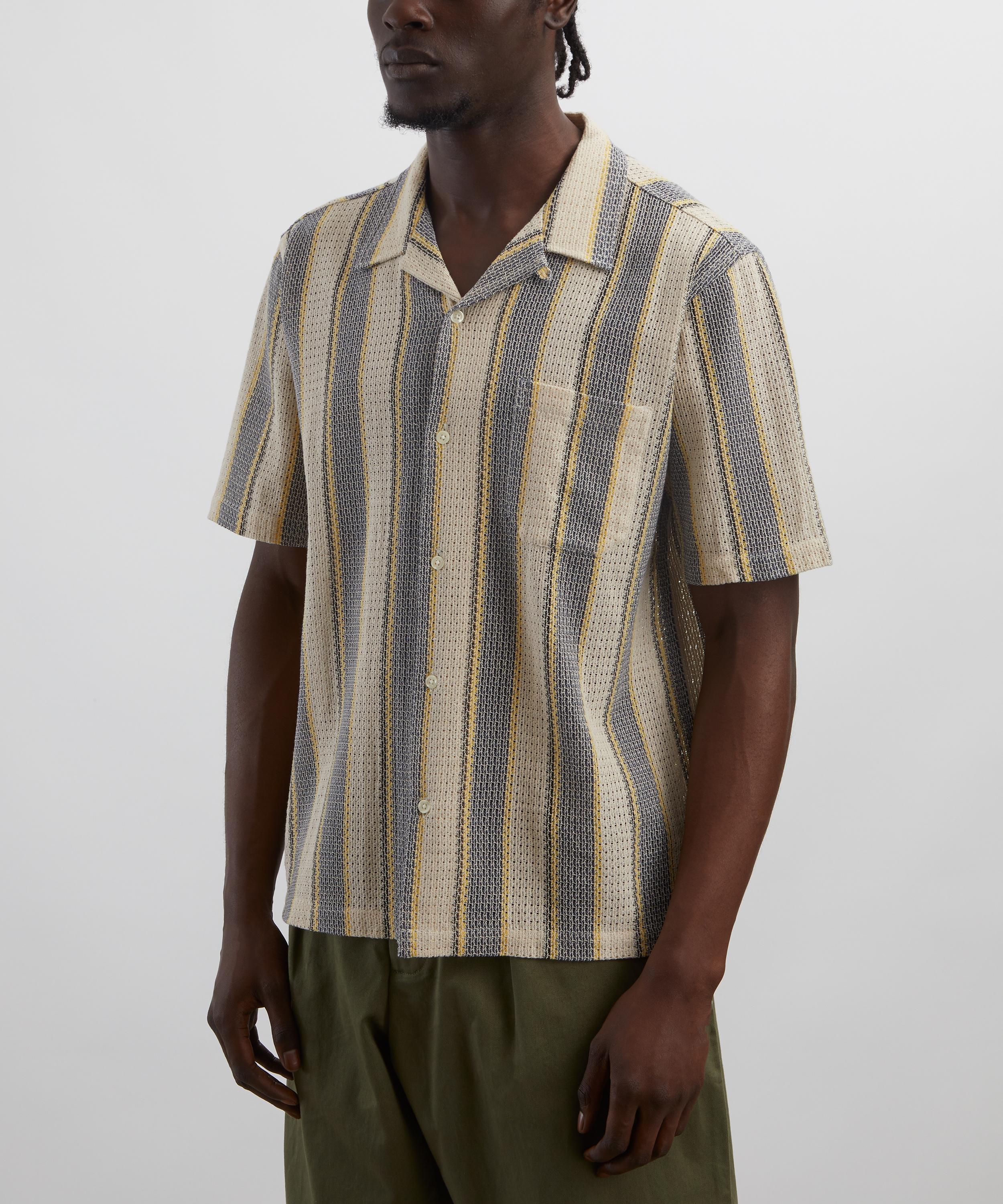Universal Works - Grey-Yellow Cotton Lattice Road Shirt image number 2