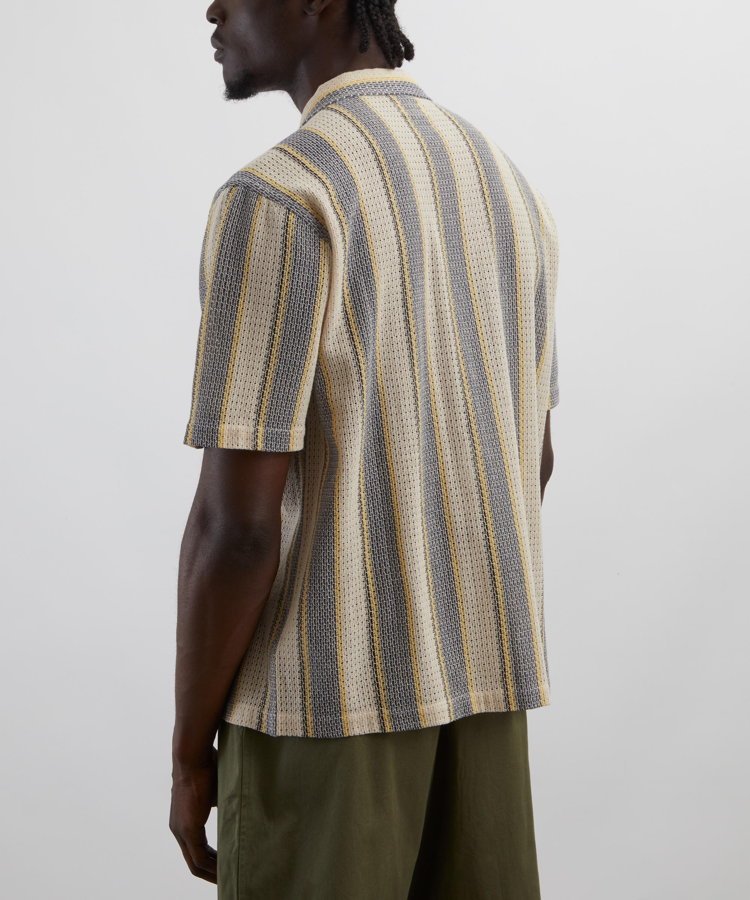 Universal Works - Grey-Yellow Cotton Lattice Road Shirt image number 3