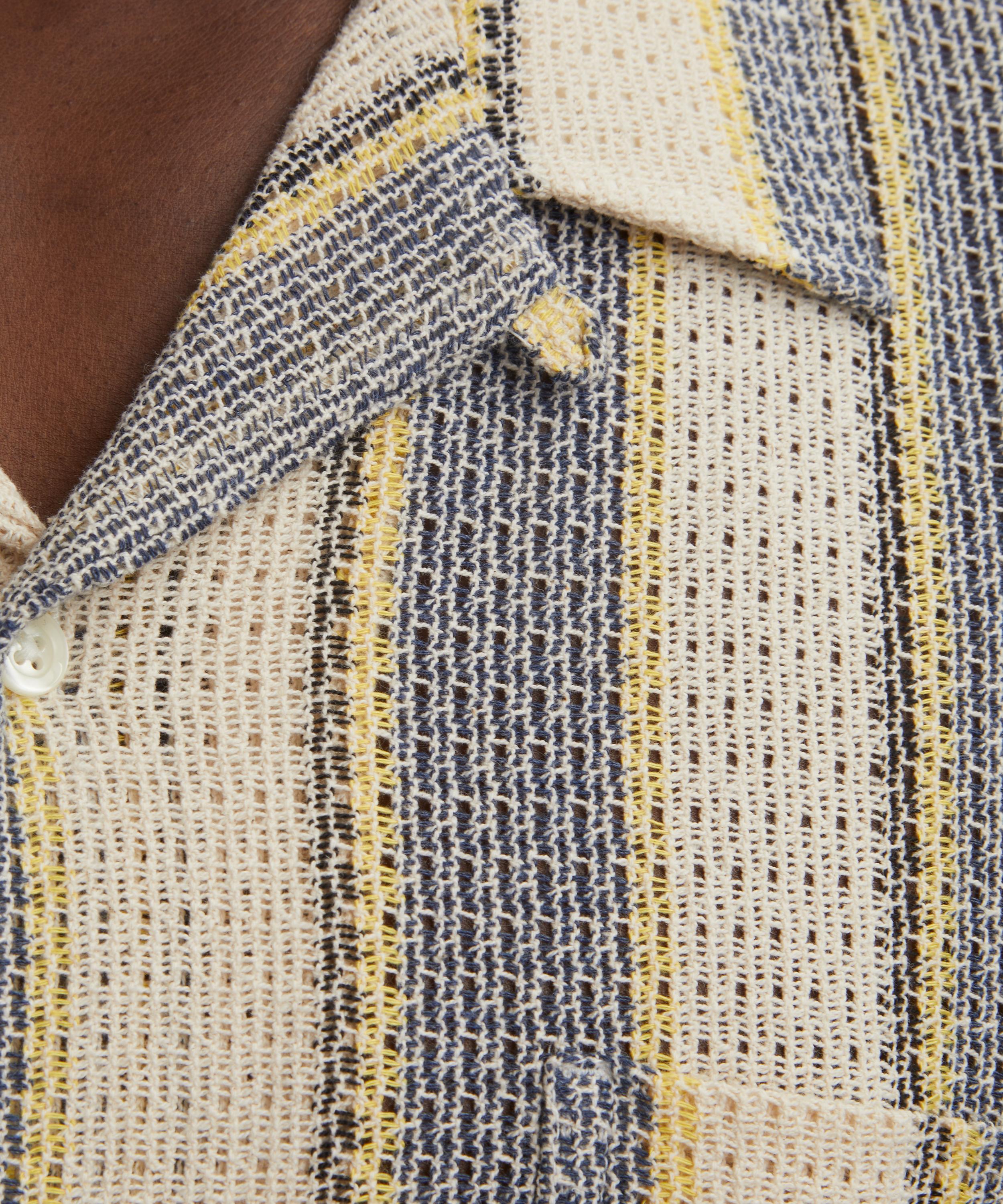 Universal Works - Grey-Yellow Cotton Lattice Road Shirt image number 4