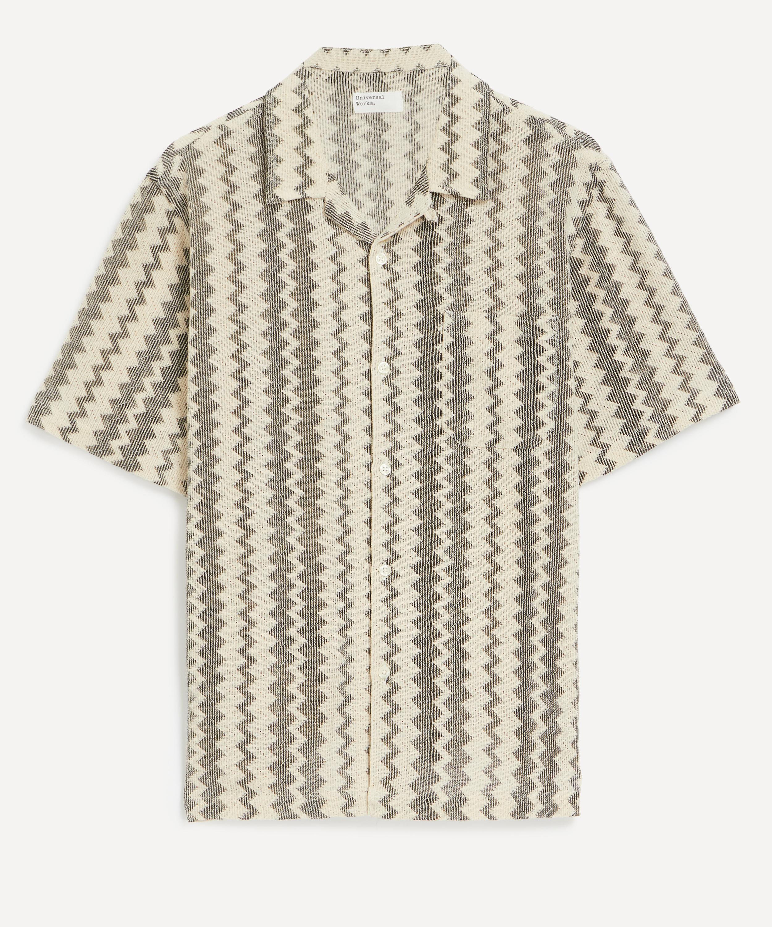 Universal Works - Charcoal Cotton Lattice Road Shirt image number 0