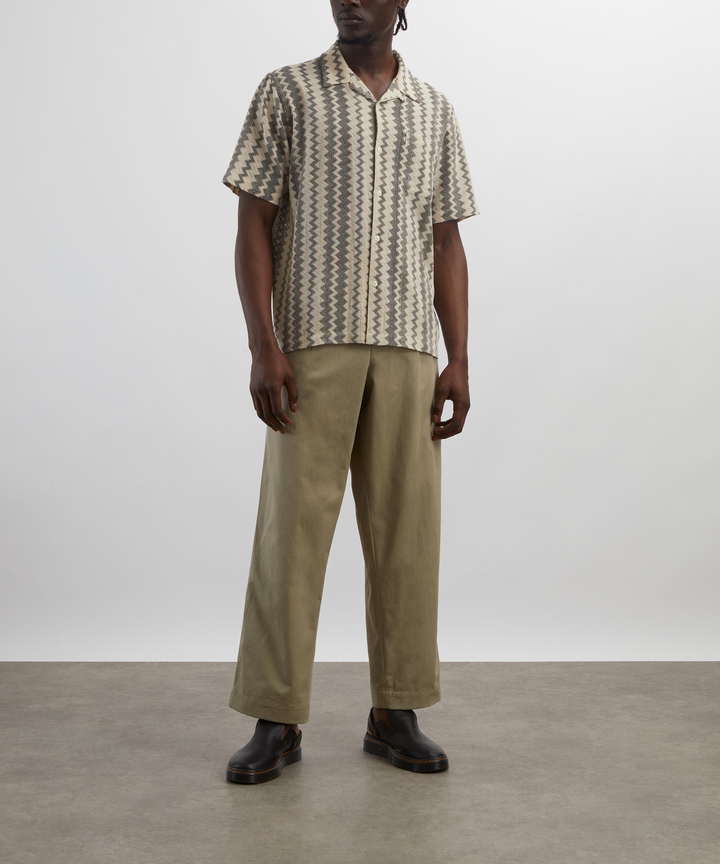 Universal Works - Charcoal Cotton Lattice Road Shirt image number 1
