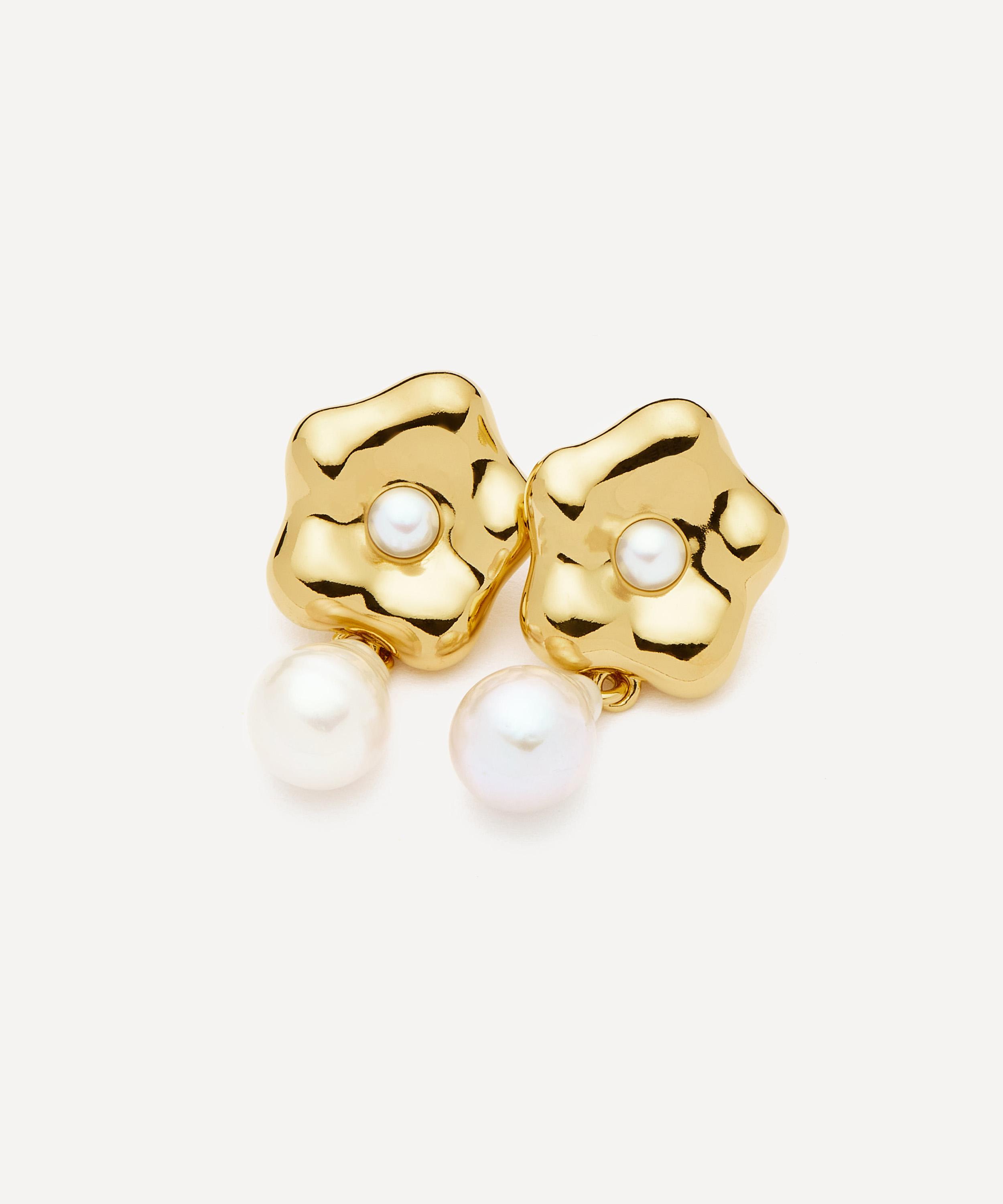 Missoma - X Eny Lee Parker 18ct Gold-Plated Puffy Daisy Drop Earrings image number 1