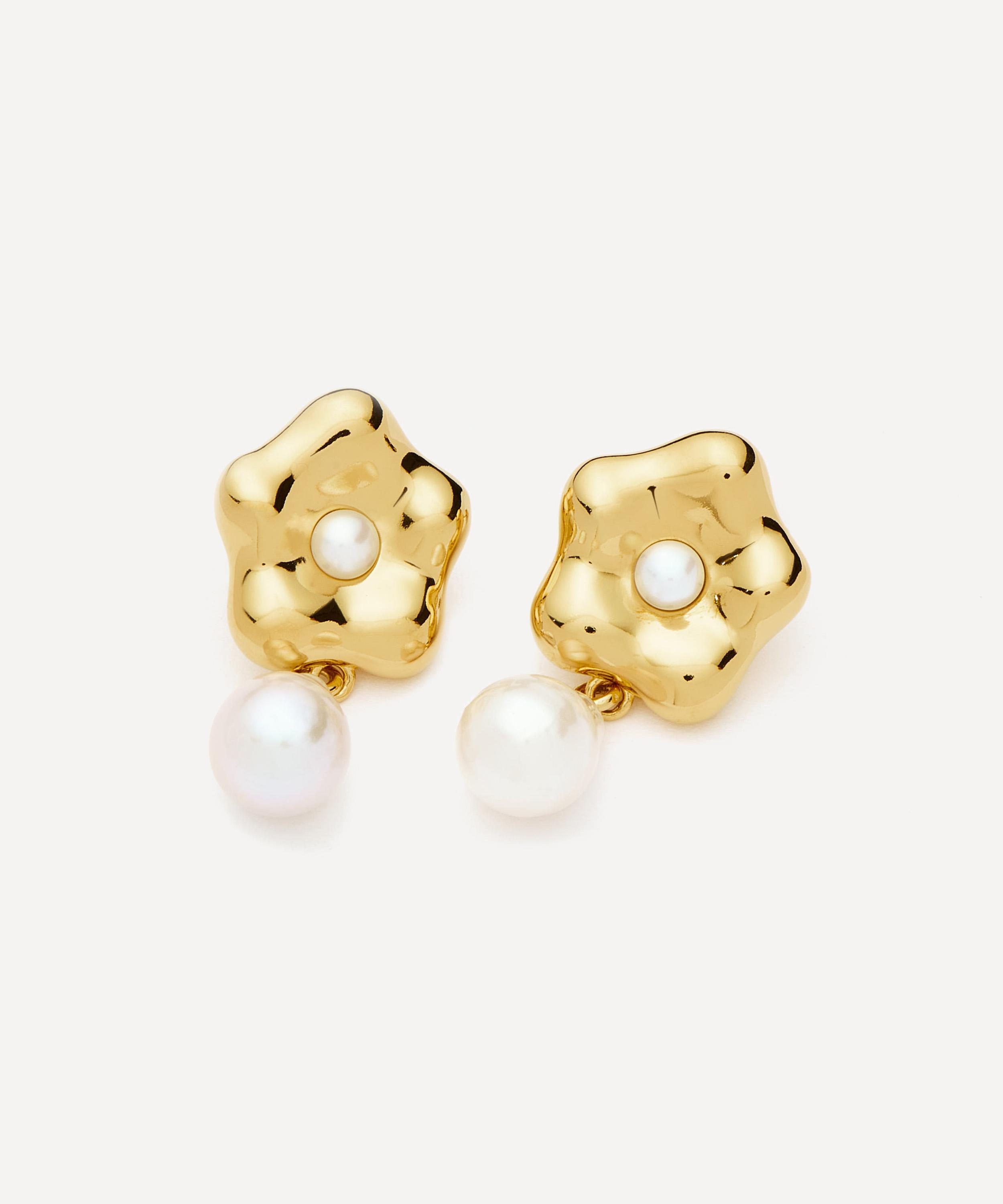 Missoma - X Eny Lee Parker 18ct Gold-Plated Puffy Daisy Drop Earrings image number 3