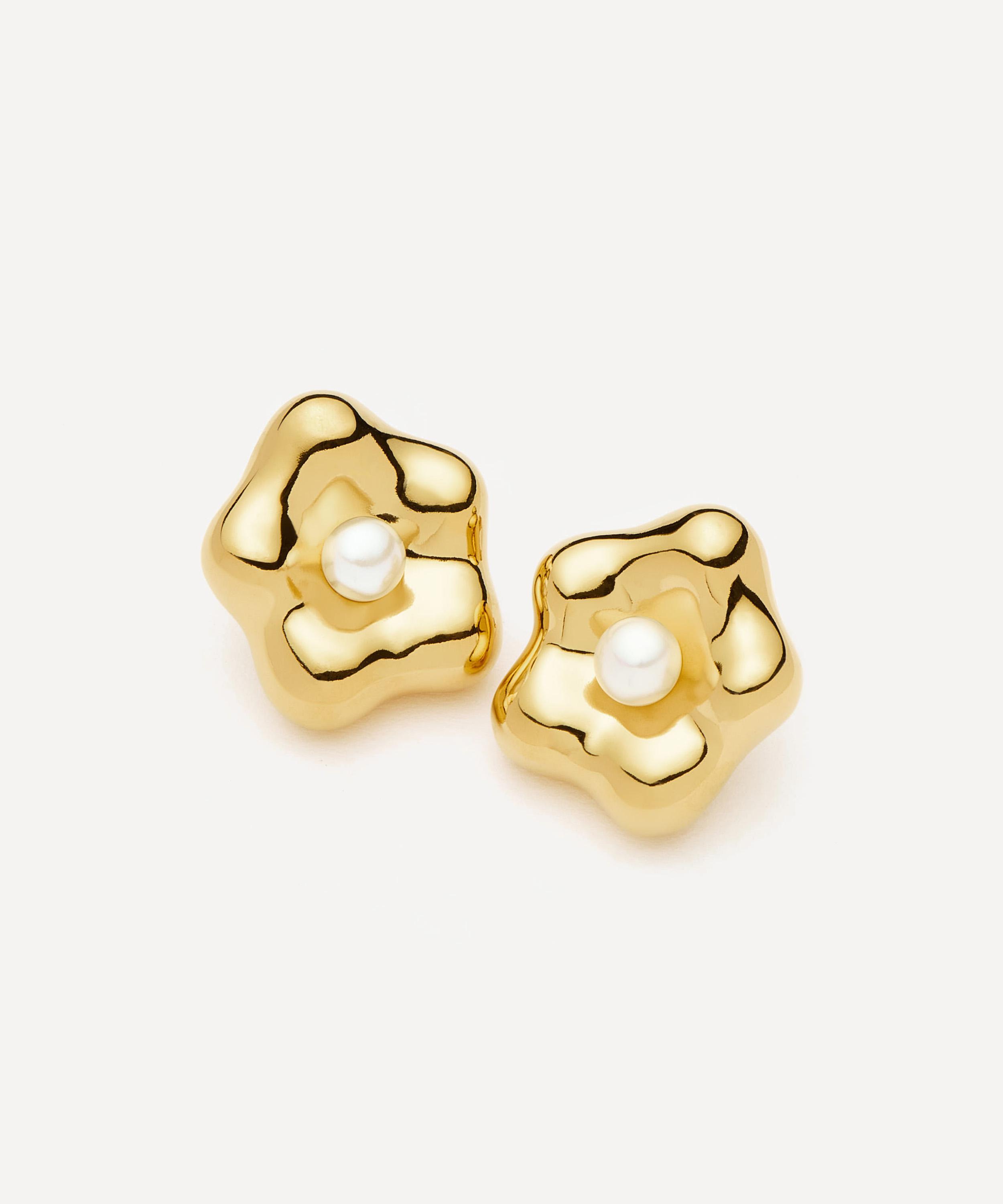 Missoma - X Eny Lee Parker 18ct Gold-Plated Puffy Daisy Oversized Stud Earrings image number 3