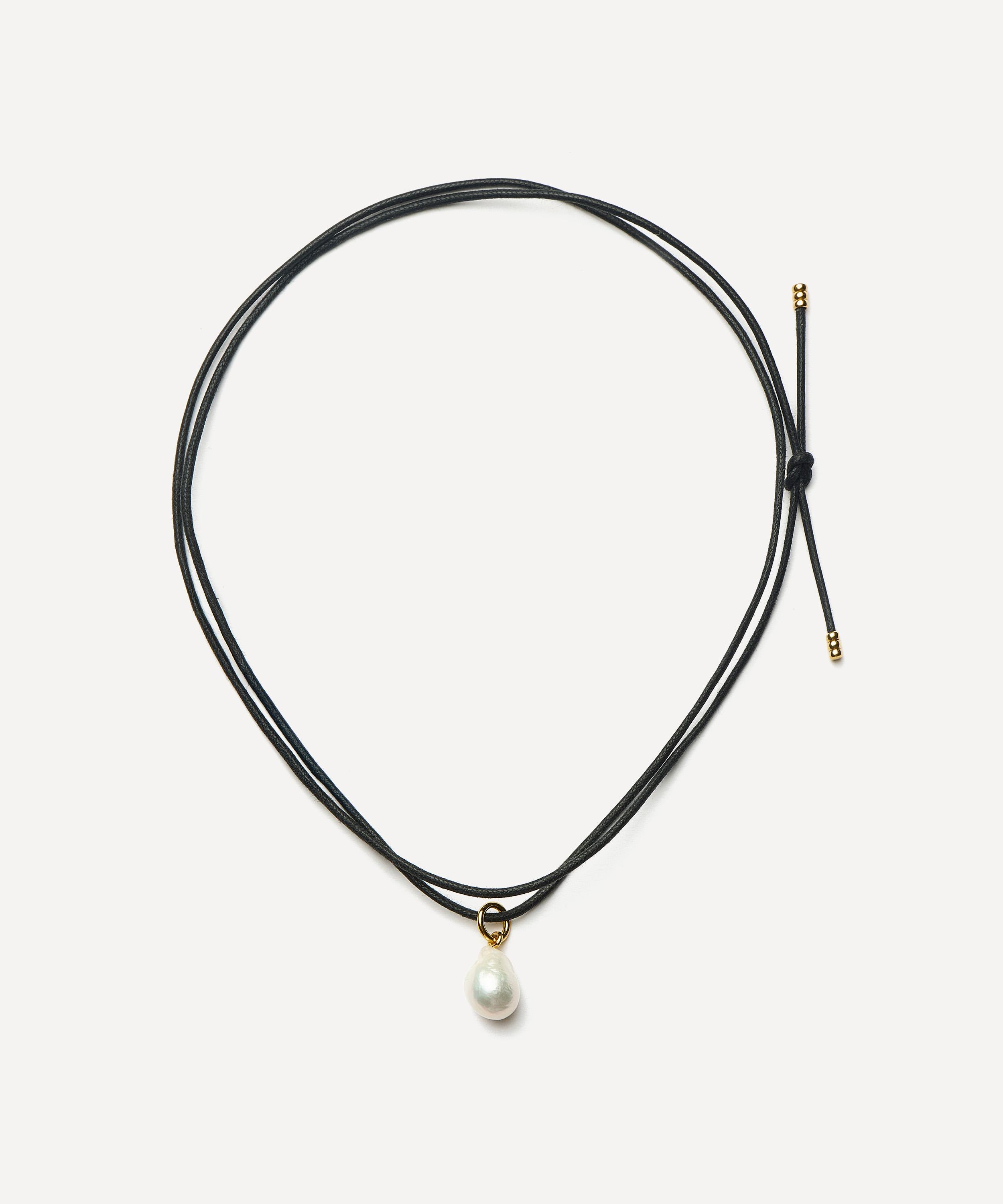 Missoma - 18ct Gold-Plated Vermeil Silver Baroque Pearl Cord Necklace image number 0