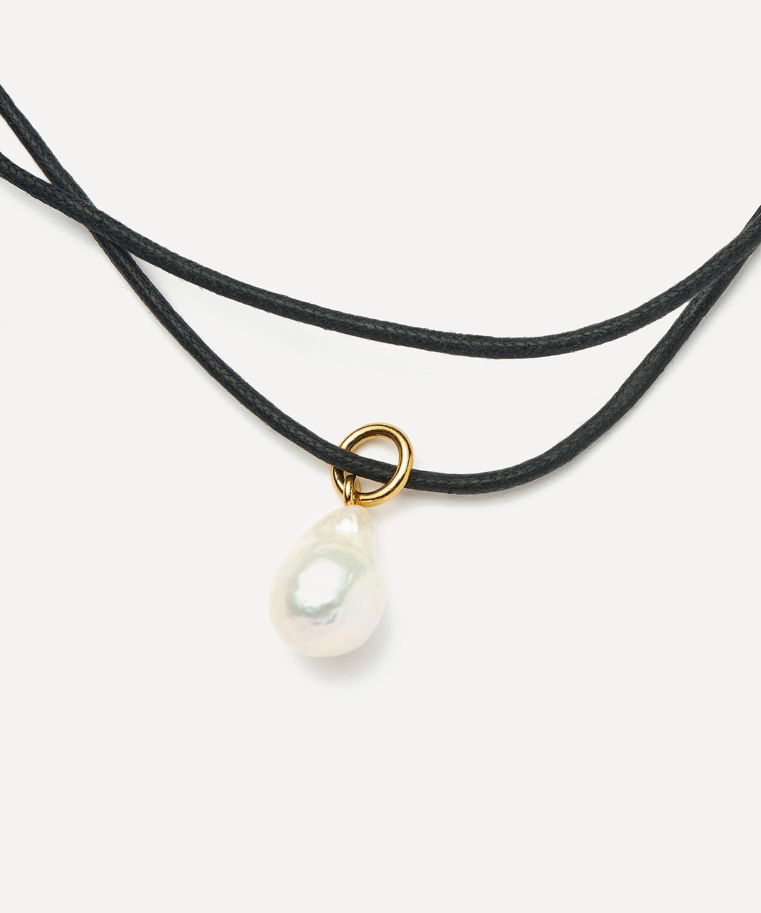 Missoma - 18ct Gold-Plated Vermeil Silver Baroque Pearl Cord Necklace image number 1