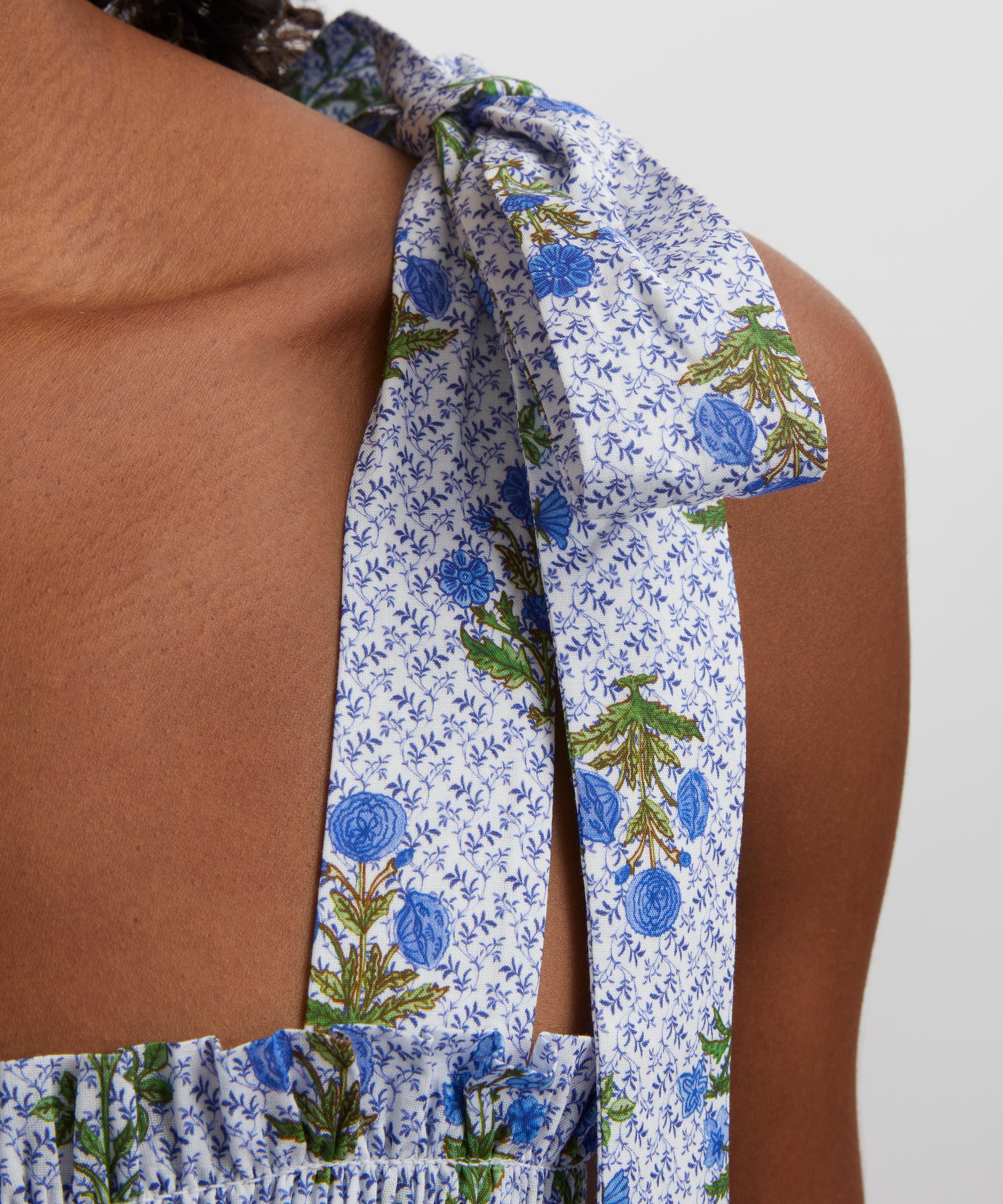 Hill House - Blue Block Print Ribbon Ellie Nap Dress image number 4