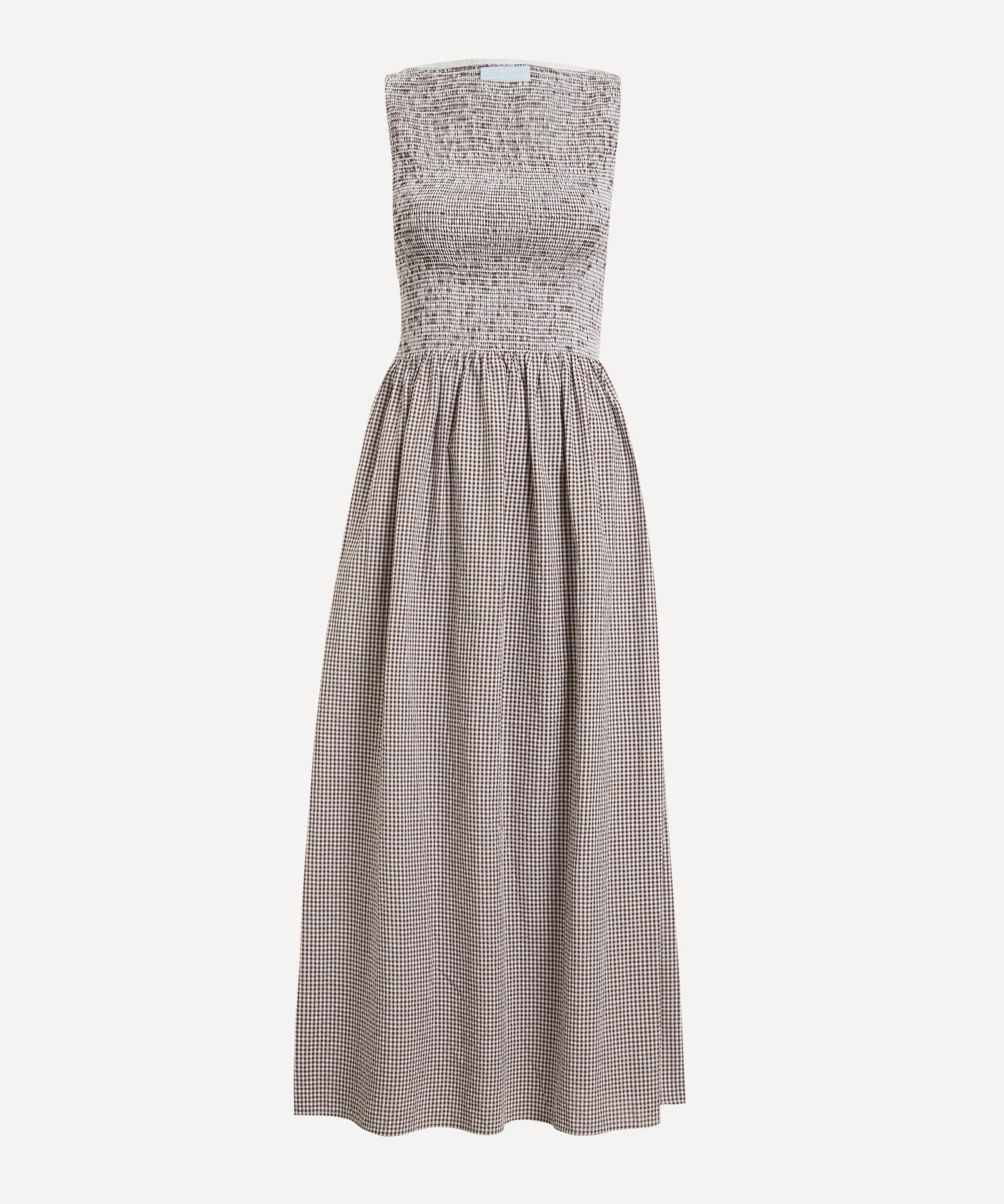 Hill House - Chocolate Gingham Cosima Nap Dress image number 0