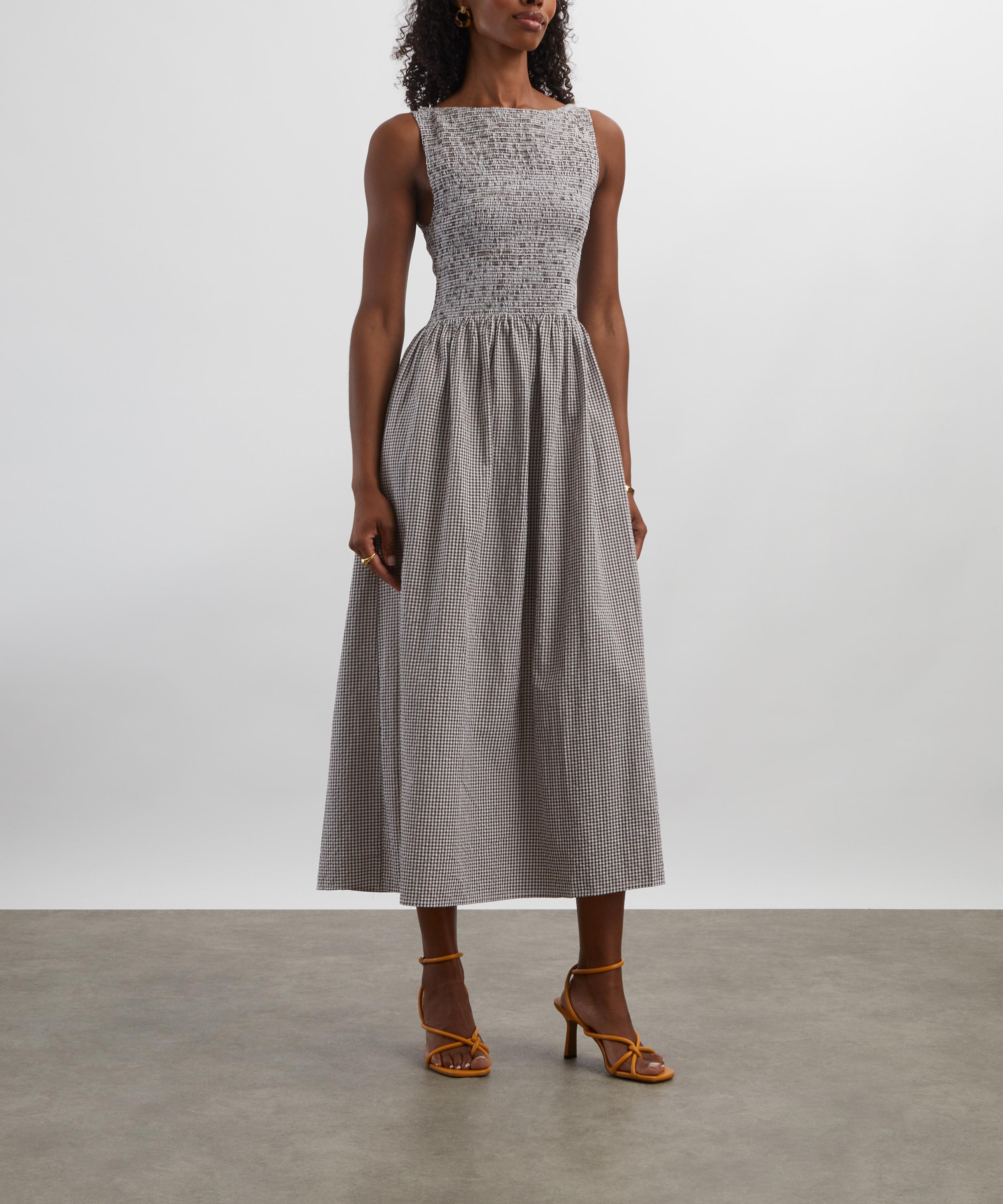 Hill House - Chocolate Gingham Cosima Nap Dress image number 2