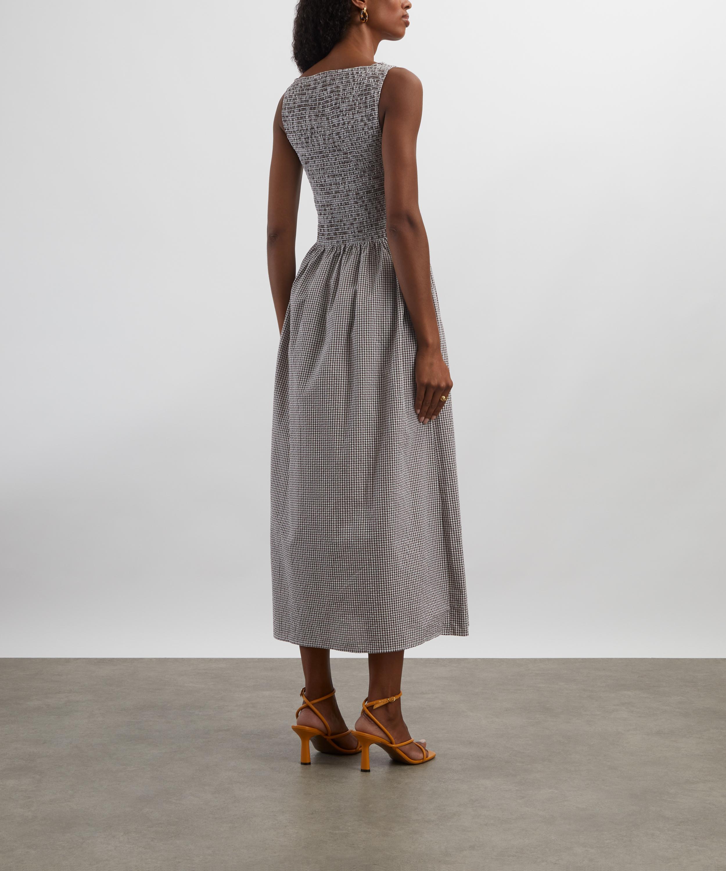 Hill House - Chocolate Gingham Cosima Nap Dress image number 3