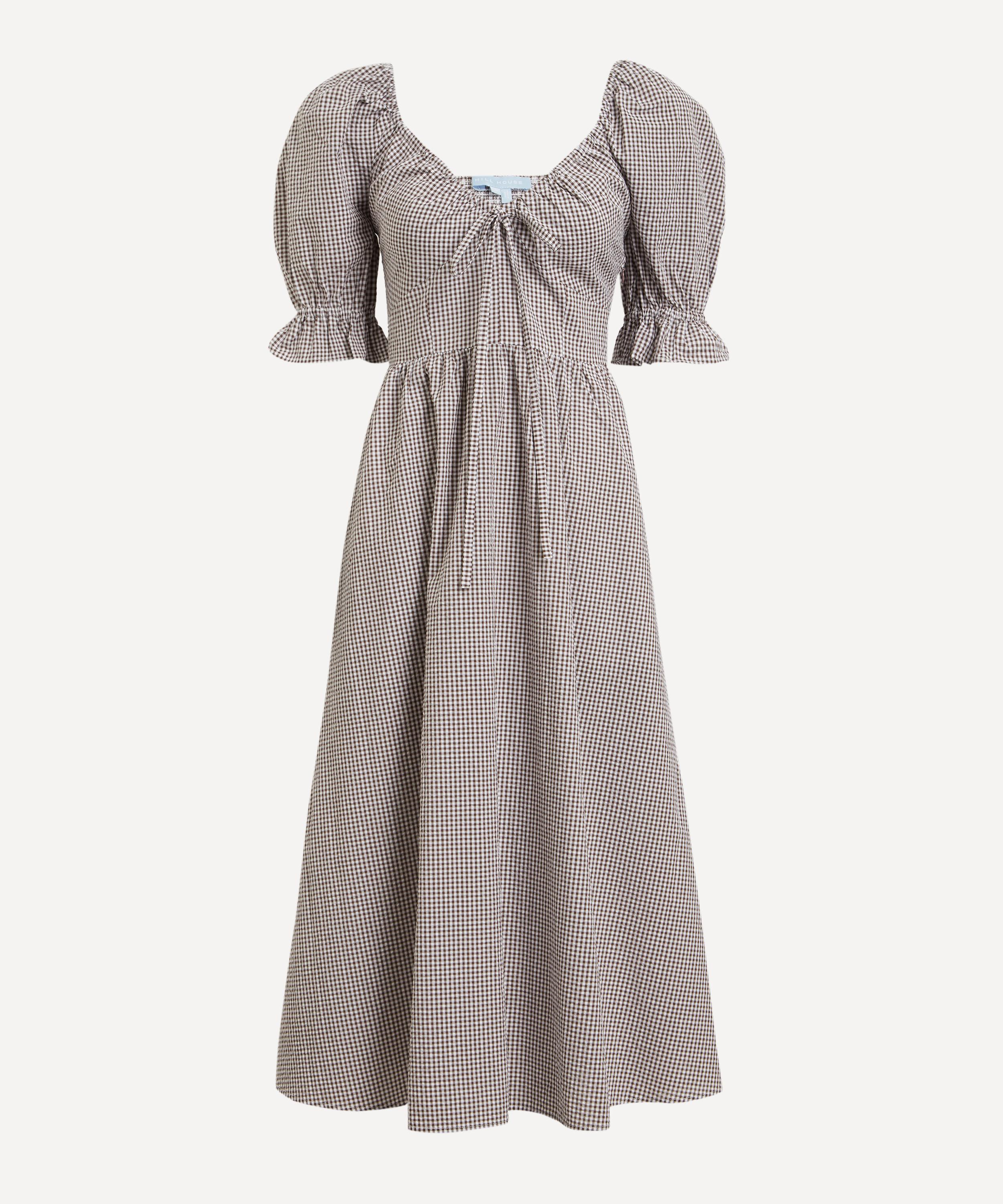 Hill House - Chocolate Gingham Ophelia Dress image number 0