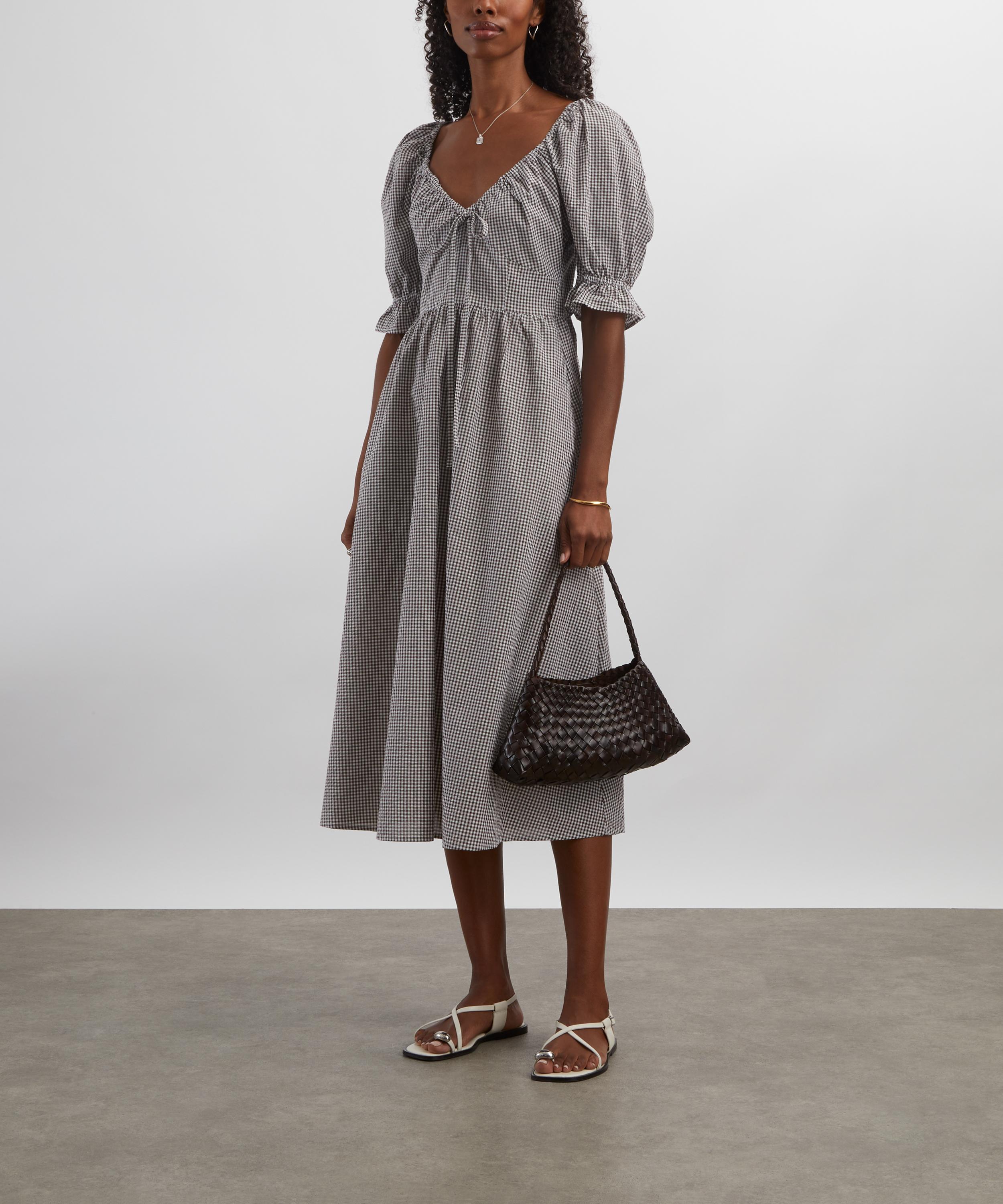Hill House - Chocolate Gingham Ophelia Dress image number 1