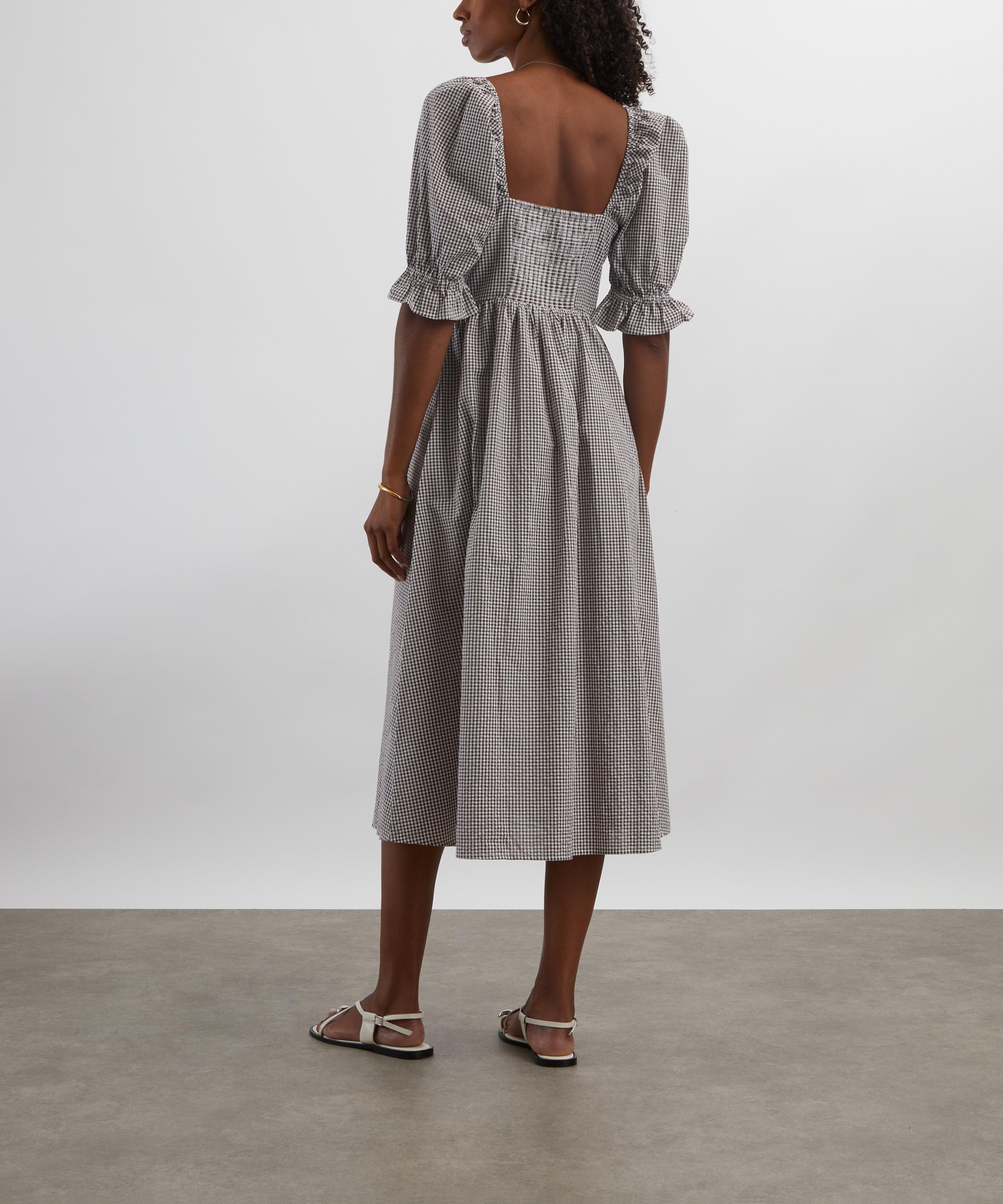 Hill House - Chocolate Gingham Ophelia Dress image number 3